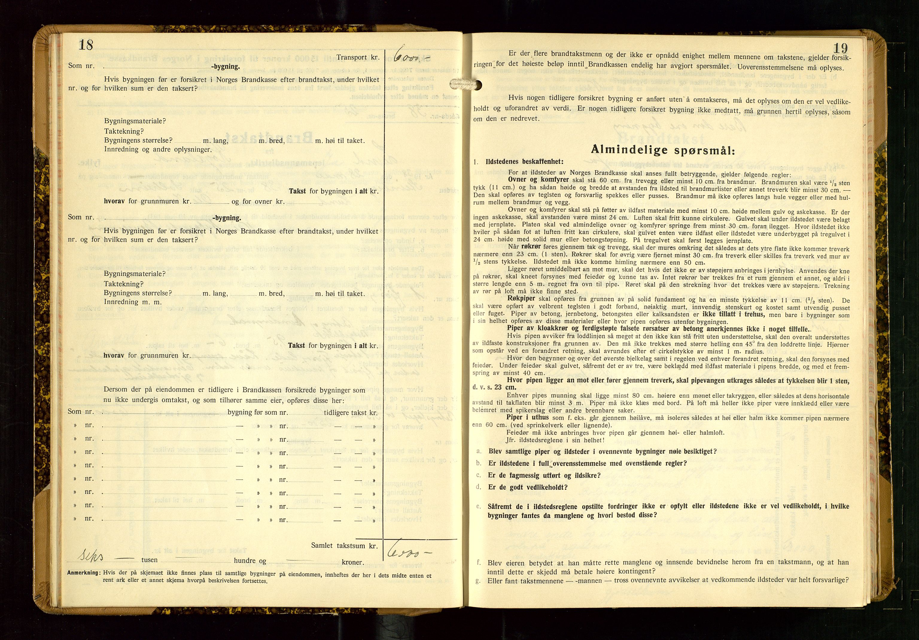 Lund lensmannskontor, AV/SAST-A-100303/Gob/L0006: "Brandtakstprotokoll", 1938-1951, s. 18-19