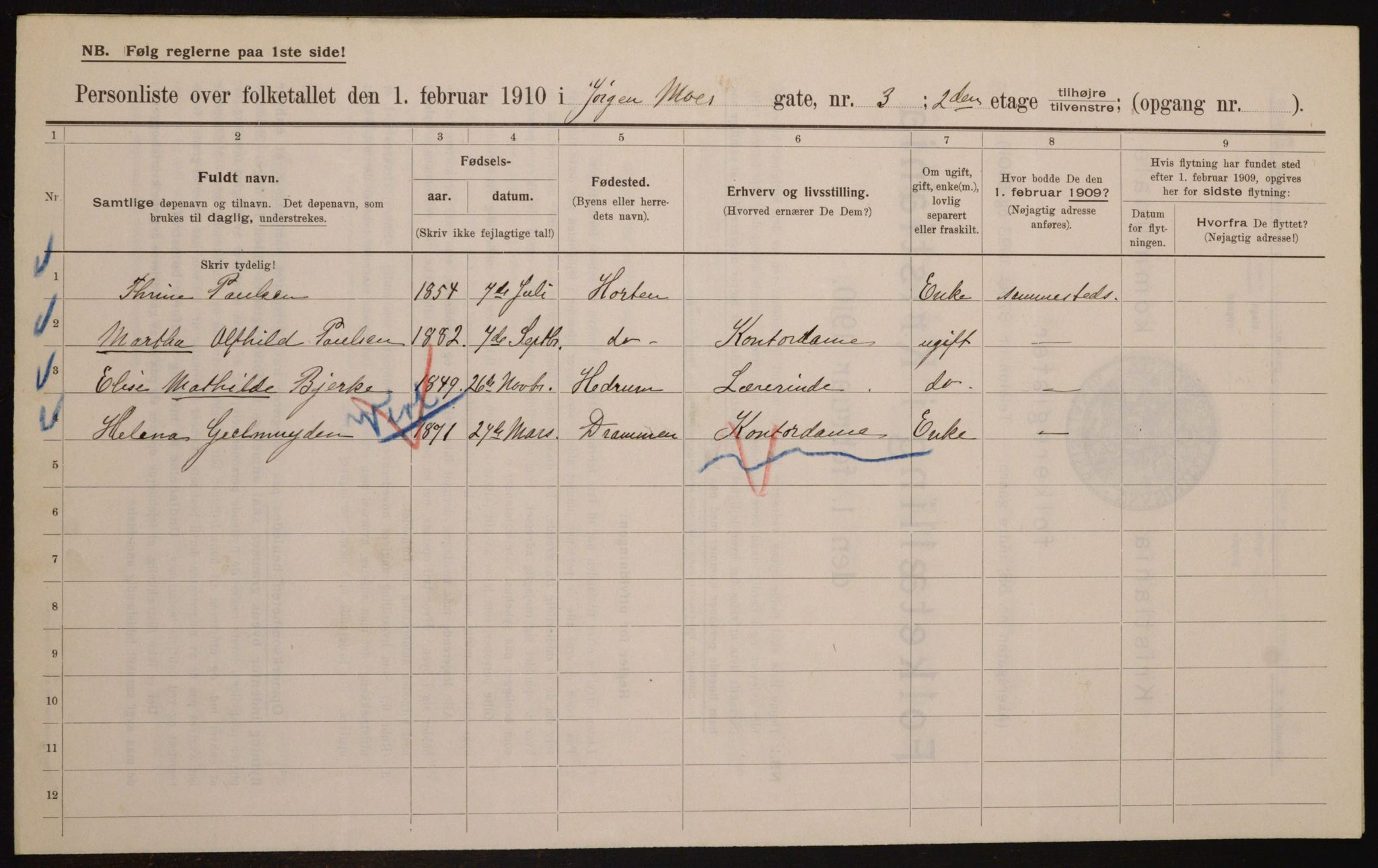 OBA, Kommunal folketelling 1.2.1910 for Kristiania, 1910, s. 46356