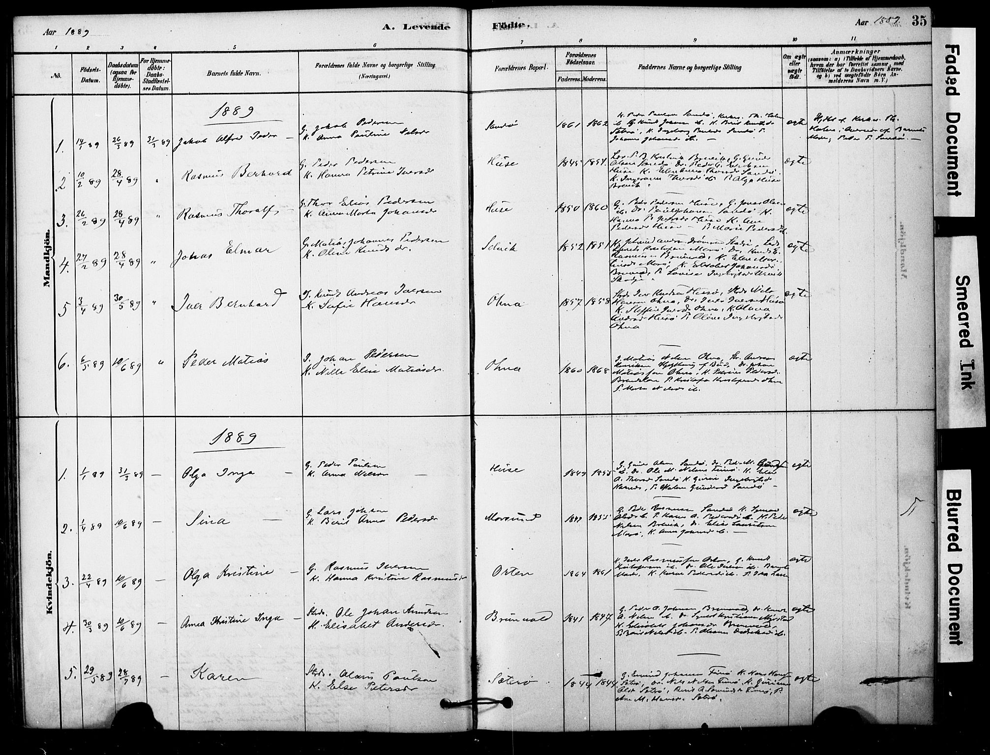 Ministerialprotokoller, klokkerbøker og fødselsregistre - Møre og Romsdal, AV/SAT-A-1454/561/L0729: Ministerialbok nr. 561A03, 1878-1900, s. 35