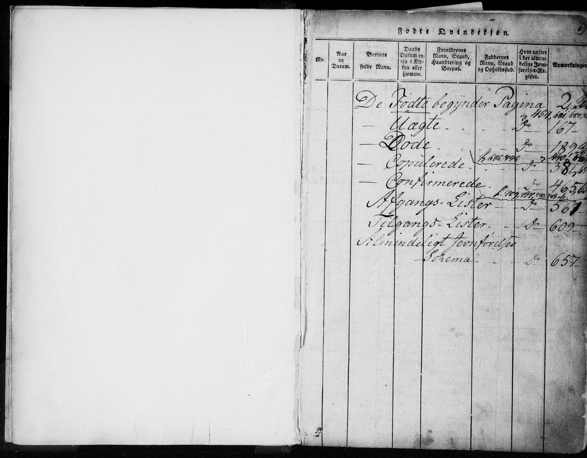 Kongsberg kirkebøker, SAKO/A-22/F/Fa/L0008: Ministerialbok nr. I 8, 1816-1839, s. 1