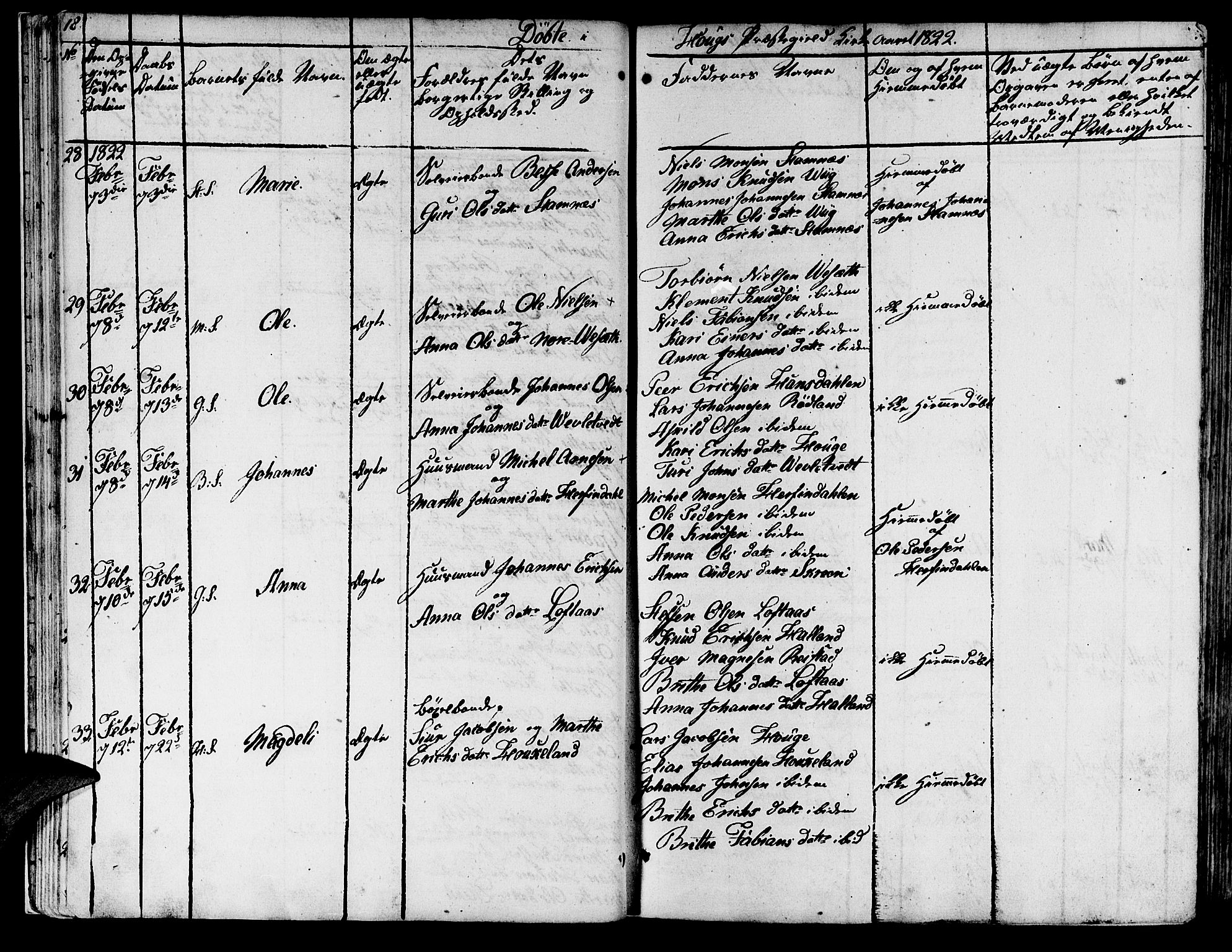 Haus sokneprestembete, SAB/A-75601/H/Haa: Ministerialbok nr. A 13, 1821-1827, s. 18