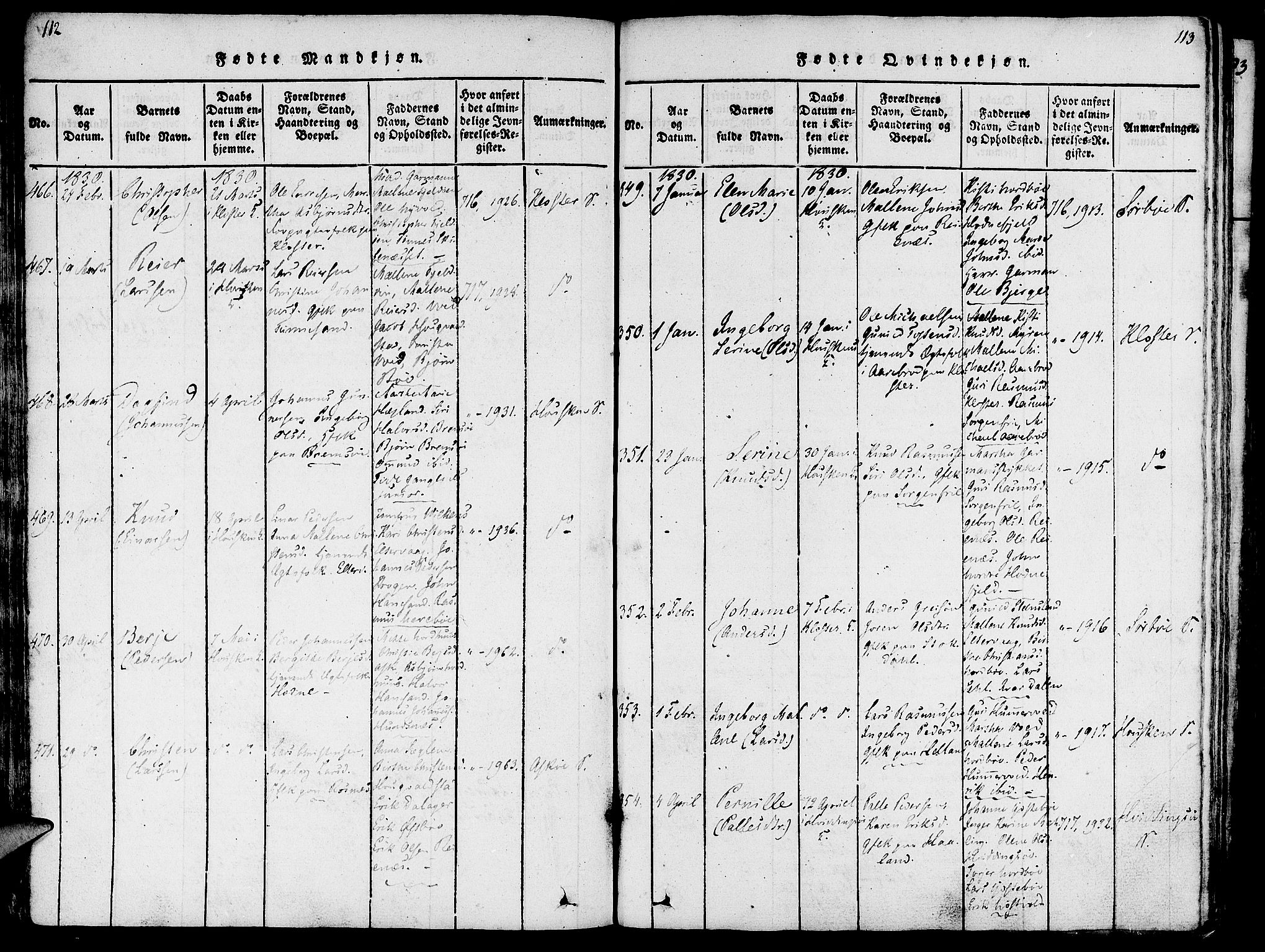 Rennesøy sokneprestkontor, AV/SAST-A -101827/H/Ha/Haa/L0004: Ministerialbok nr. A 4, 1816-1837, s. 112-113