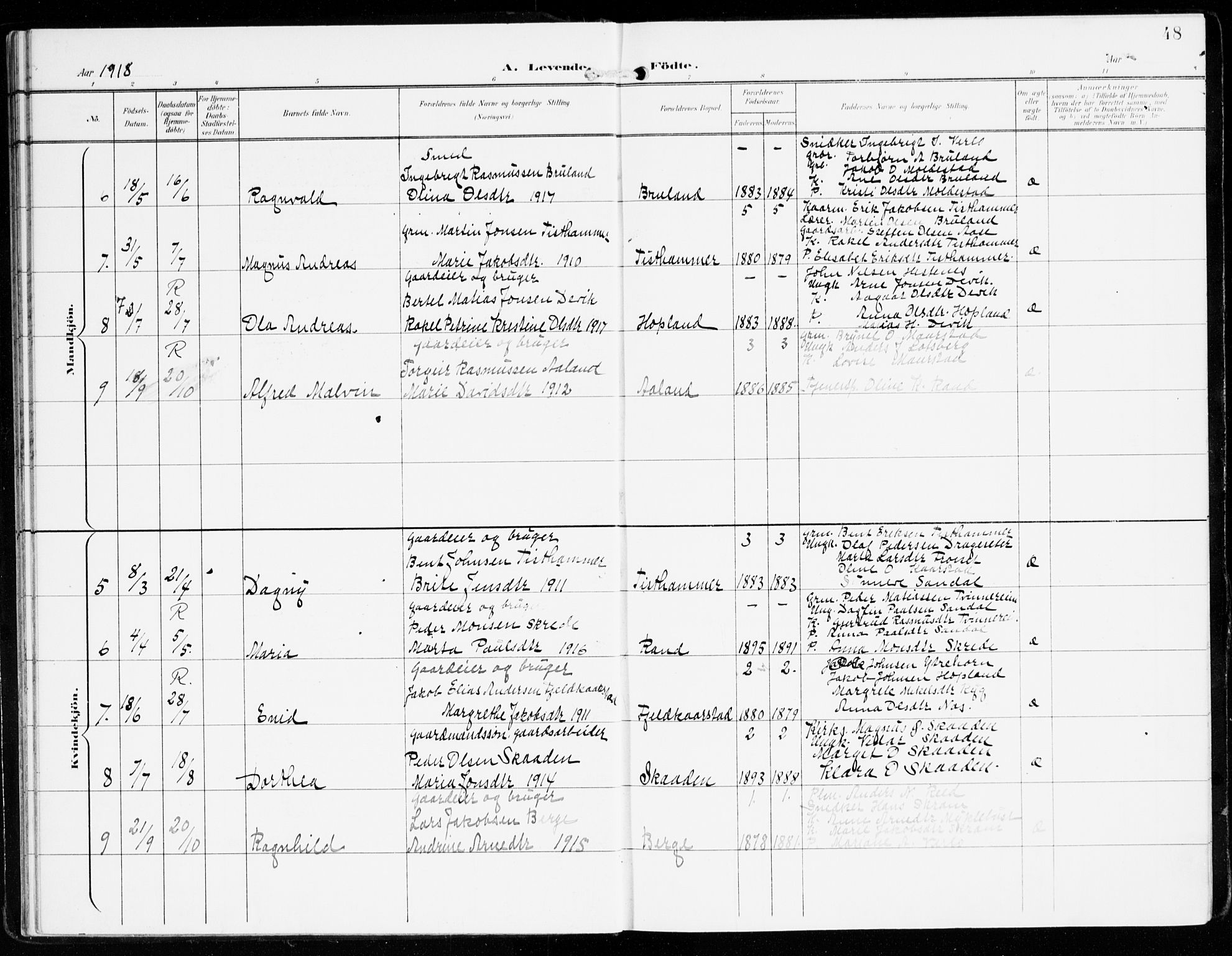 Innvik sokneprestembete, AV/SAB-A-80501: Ministerialbok nr. D 2, 1900-1921, s. 48