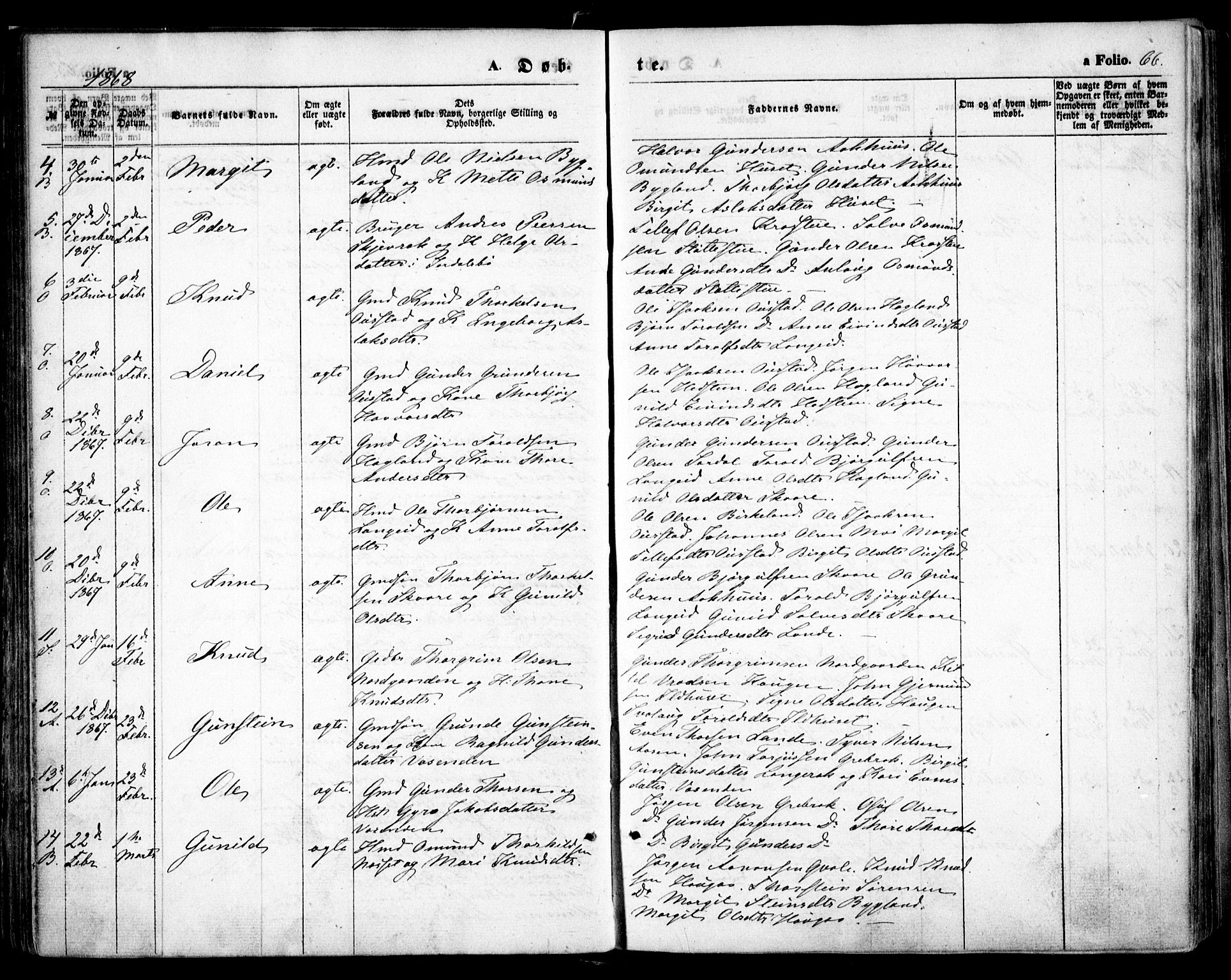 Bygland sokneprestkontor, AV/SAK-1111-0006/F/Fa/Fab/L0005: Ministerialbok nr. A 5, 1859-1873, s. 66