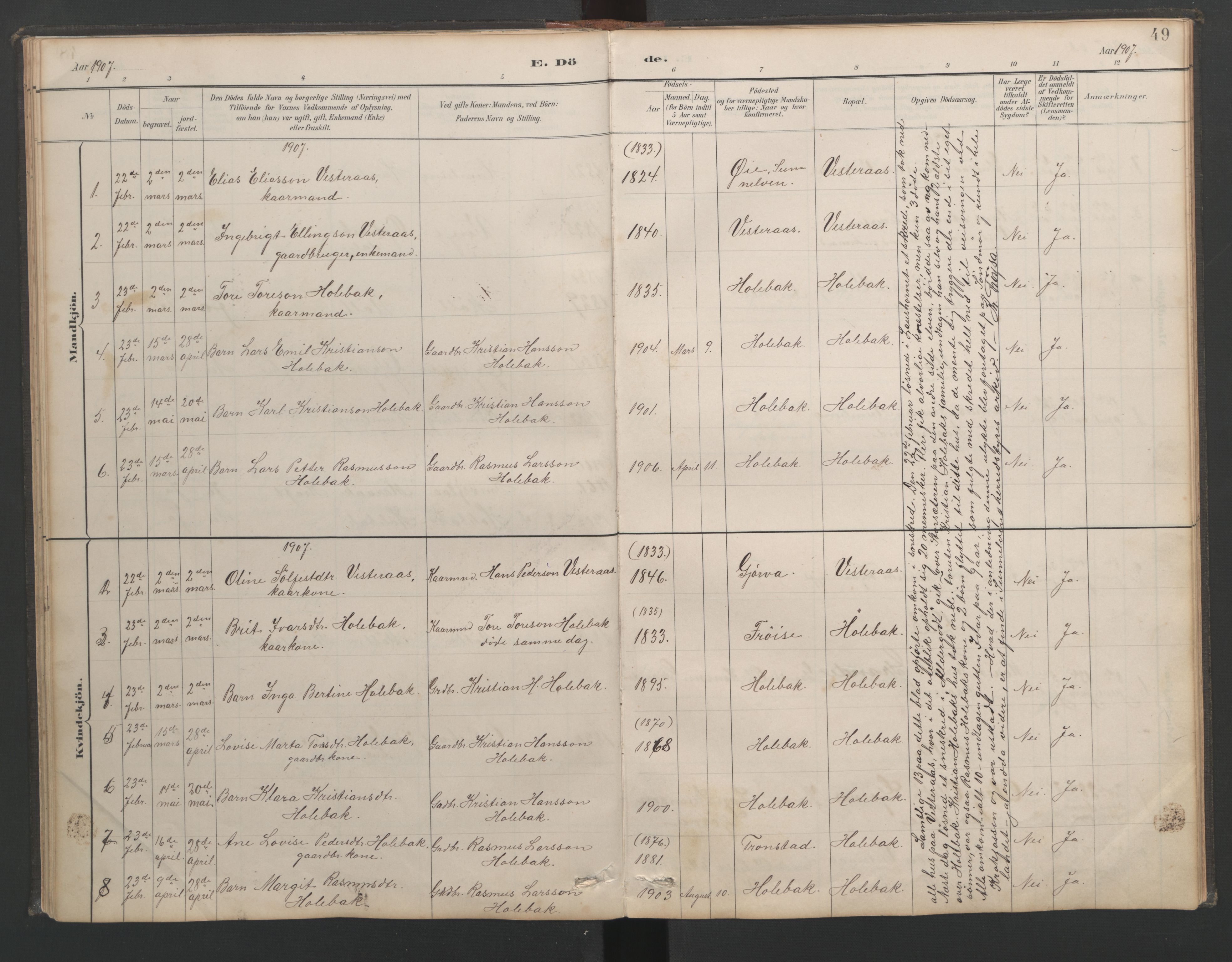 Ministerialprotokoller, klokkerbøker og fødselsregistre - Møre og Romsdal, AV/SAT-A-1454/518/L0237: Klokkerbok nr. 518C04, 1885-1963, s. 49