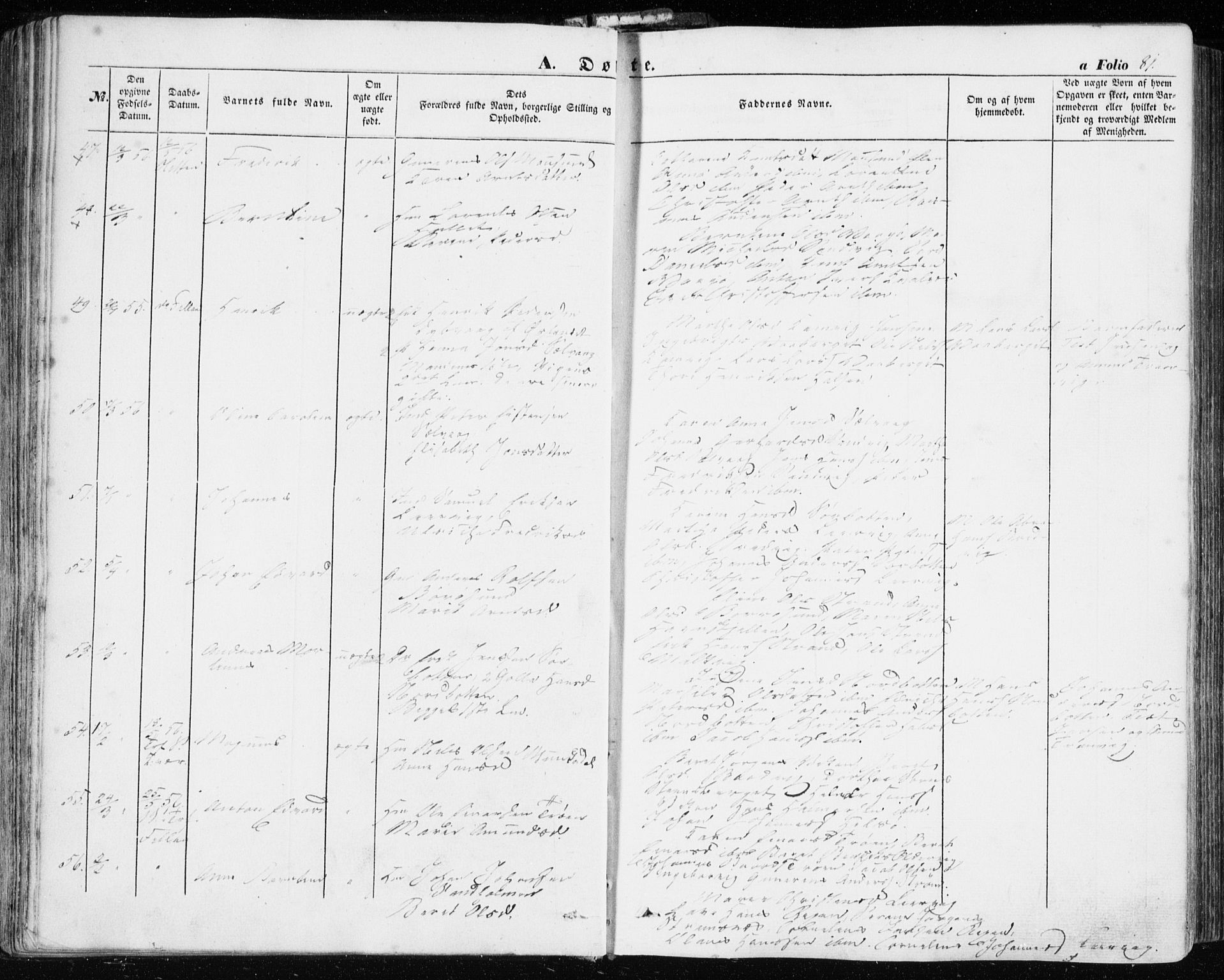 Ministerialprotokoller, klokkerbøker og fødselsregistre - Sør-Trøndelag, SAT/A-1456/634/L0530: Ministerialbok nr. 634A06, 1852-1860, s. 81
