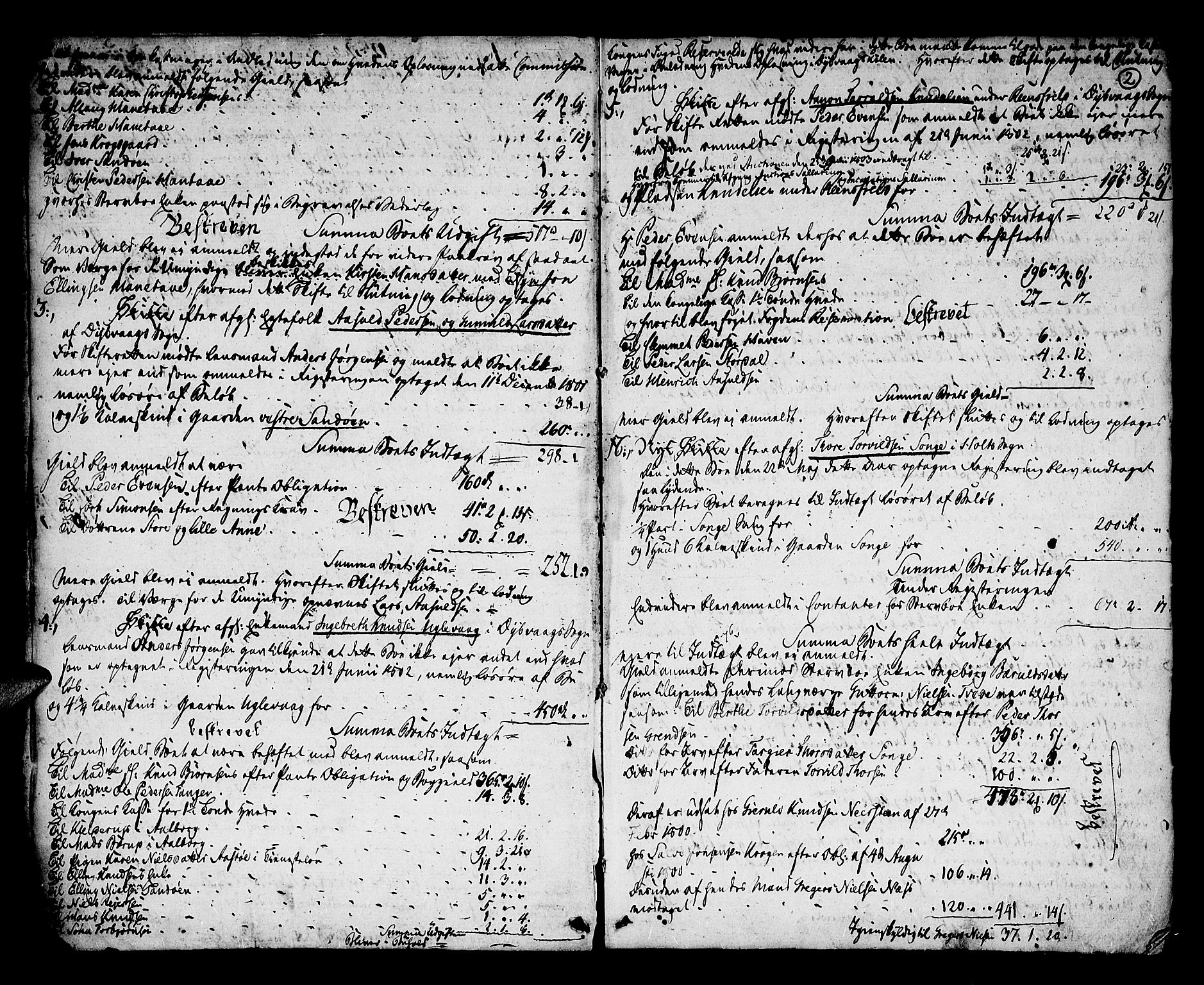 Nedenes sorenskriveri før 1824, SAK/1221-0007/H/Hc/L0049: Skifteprotokoll med register nr 34, 1804-1824, s. 1b-2a