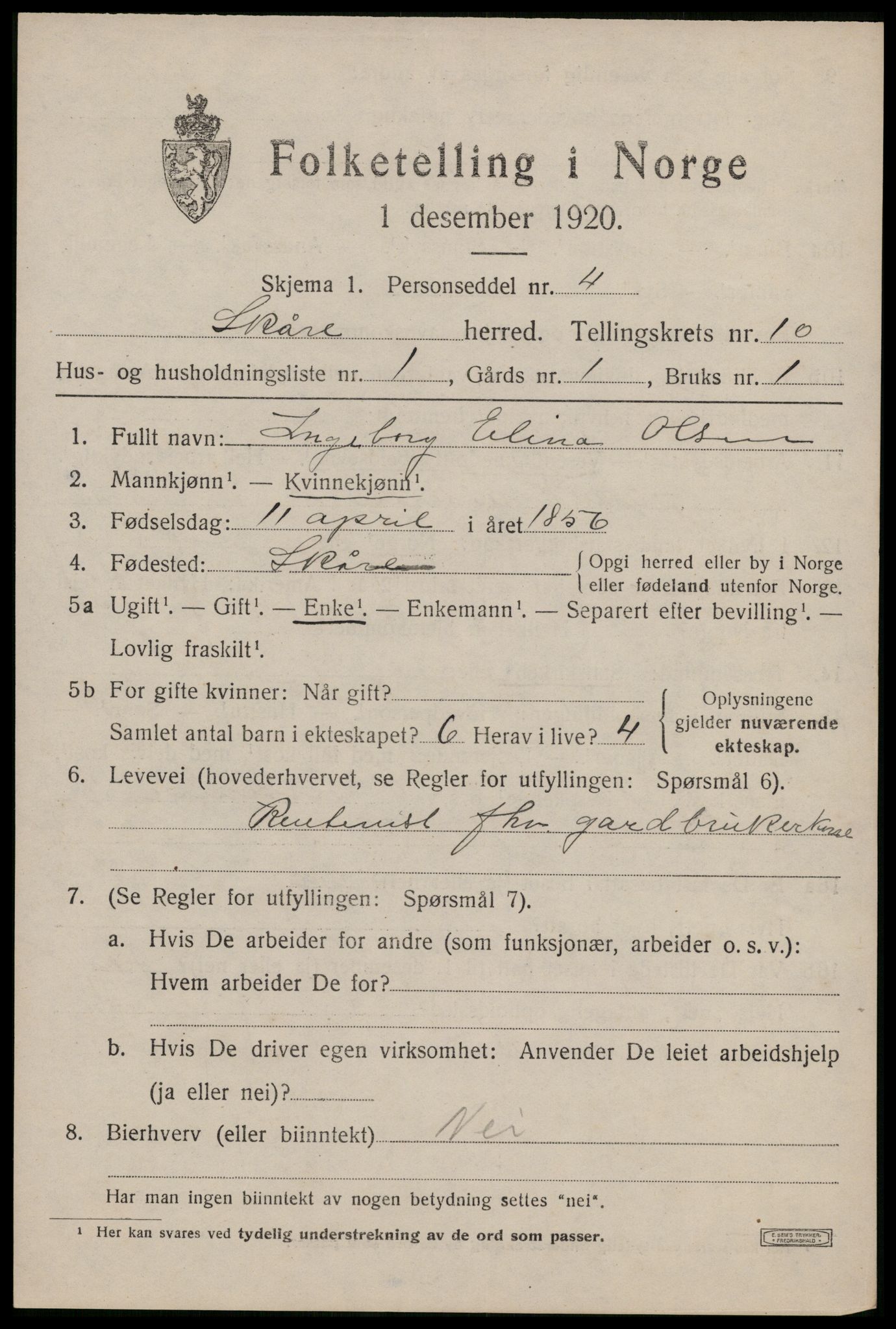 SAST, Folketelling 1920 for 1153 Skåre herred, 1920, s. 7864