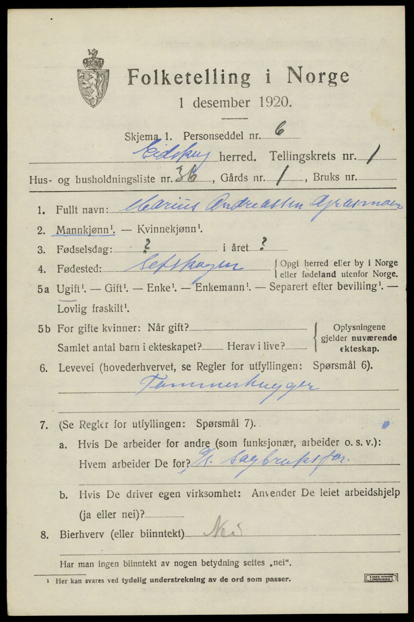 SAH, Folketelling 1920 for 0420 Eidskog herred, 1920, s. 2821