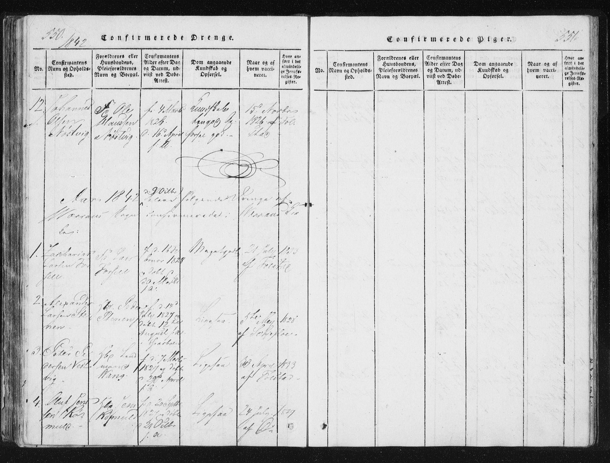 Ministerialprotokoller, klokkerbøker og fødselsregistre - Nord-Trøndelag, SAT/A-1458/744/L0417: Ministerialbok nr. 744A01, 1817-1842, s. 550-551