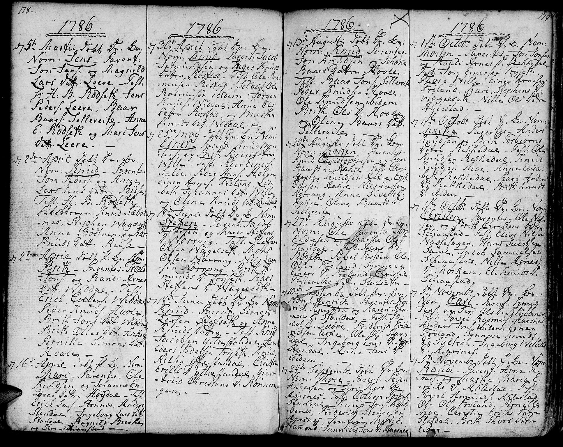 Ministerialprotokoller, klokkerbøker og fødselsregistre - Møre og Romsdal, AV/SAT-A-1454/515/L0206: Ministerialbok nr. 515A02, 1765-1818, s. 178-179
