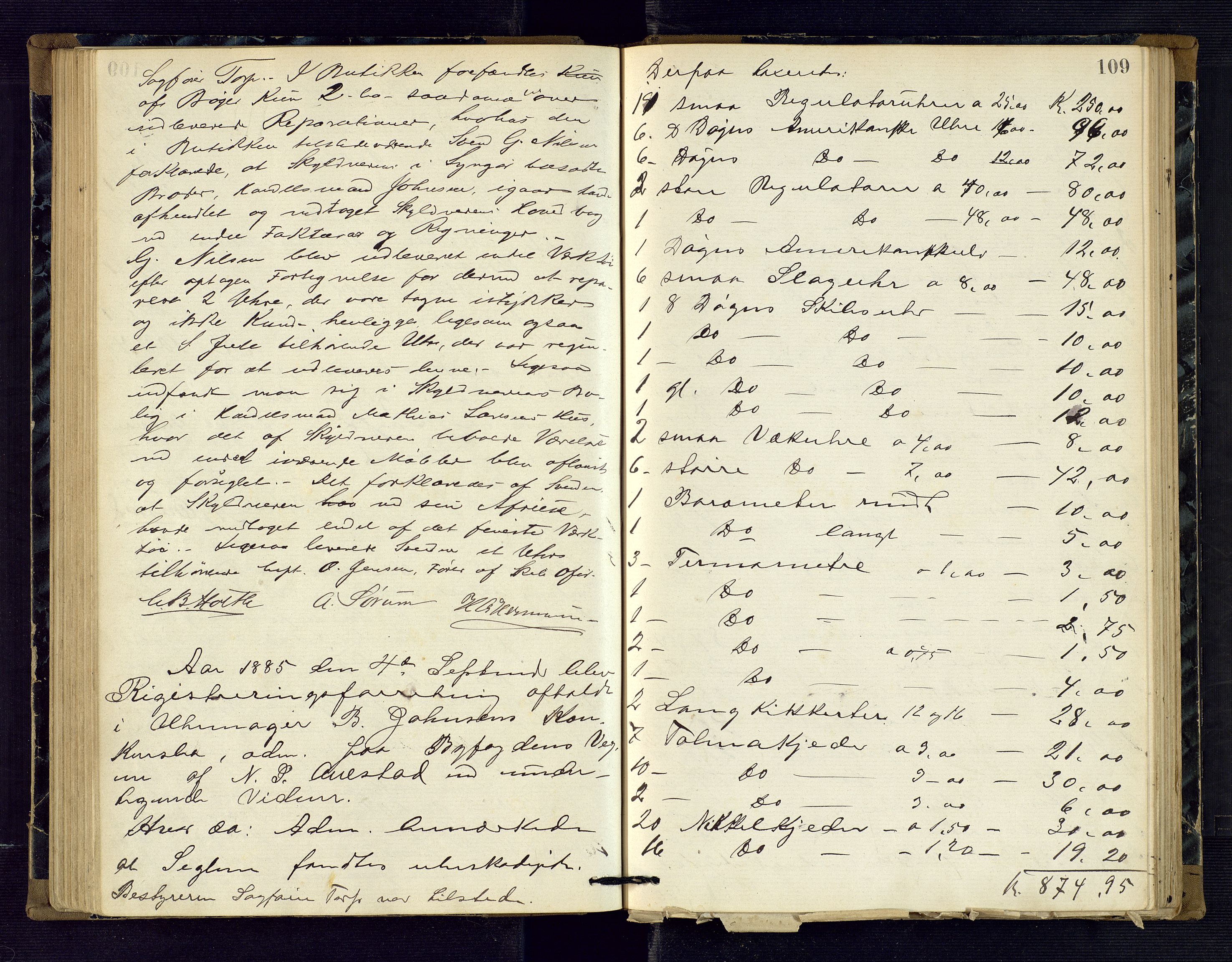 Risør byfogd, AV/SAK-1222-0005/H/Hc/L0004: Skifteprotokoll nr. 3B, 1882-1886, s. 109