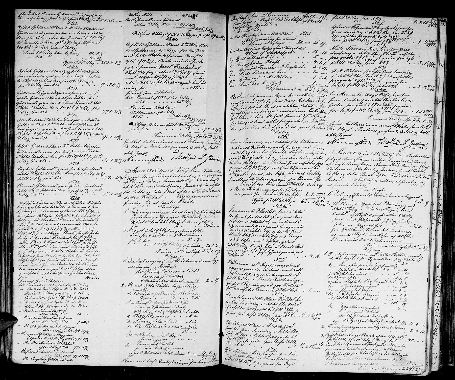 Mandal sorenskriveri, SAK/1221-0005/001/H/Hc/L0093: Skifteutlodningsprotokoll nr 2 med register, 1843-1852, s. 103b-104a