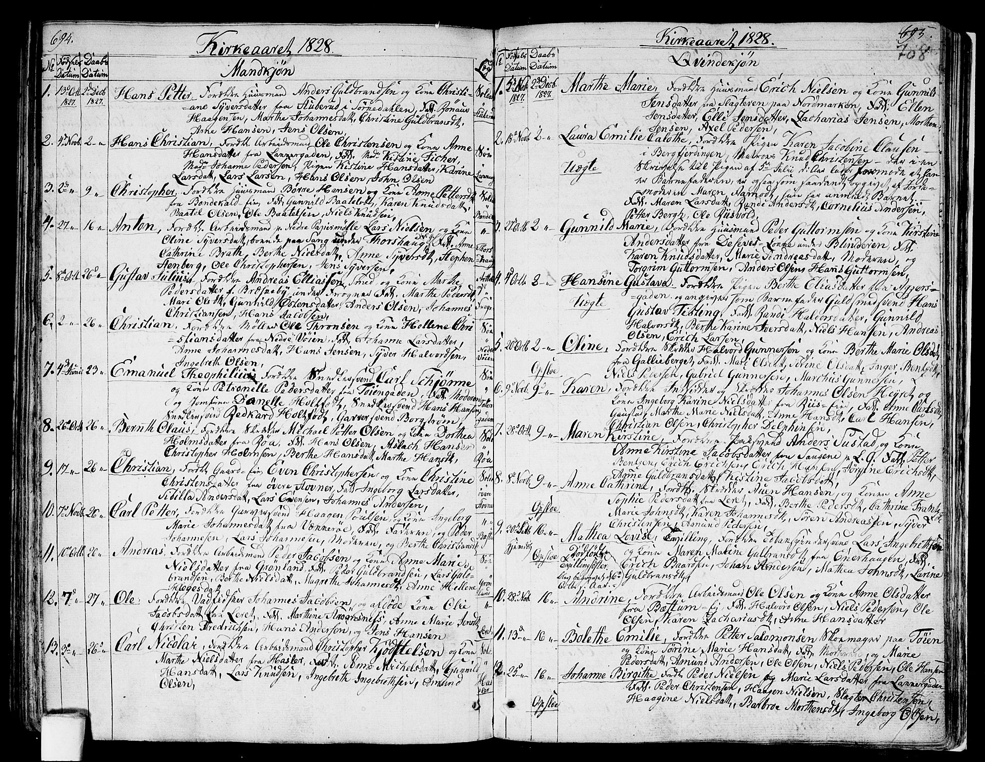 Aker prestekontor kirkebøker, AV/SAO-A-10861/G/L0004: Klokkerbok nr. 4, 1819-1829, s. 708