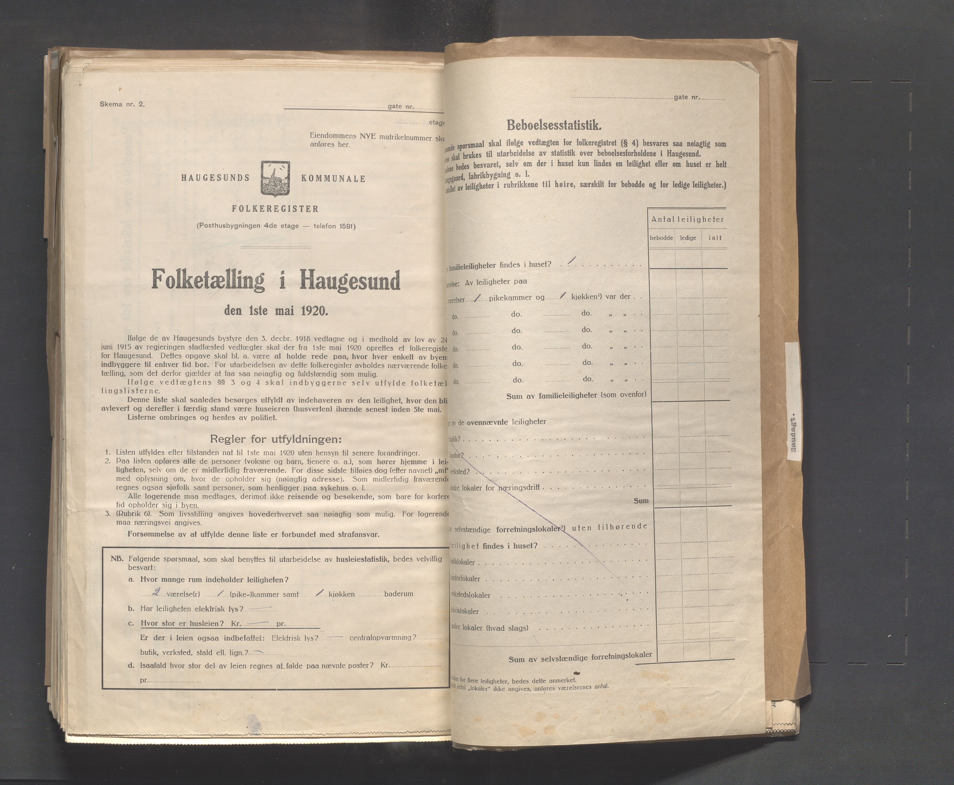 IKAR, Kommunal folketelling 1.5.1920 for Haugesund, 1920, s. 3412