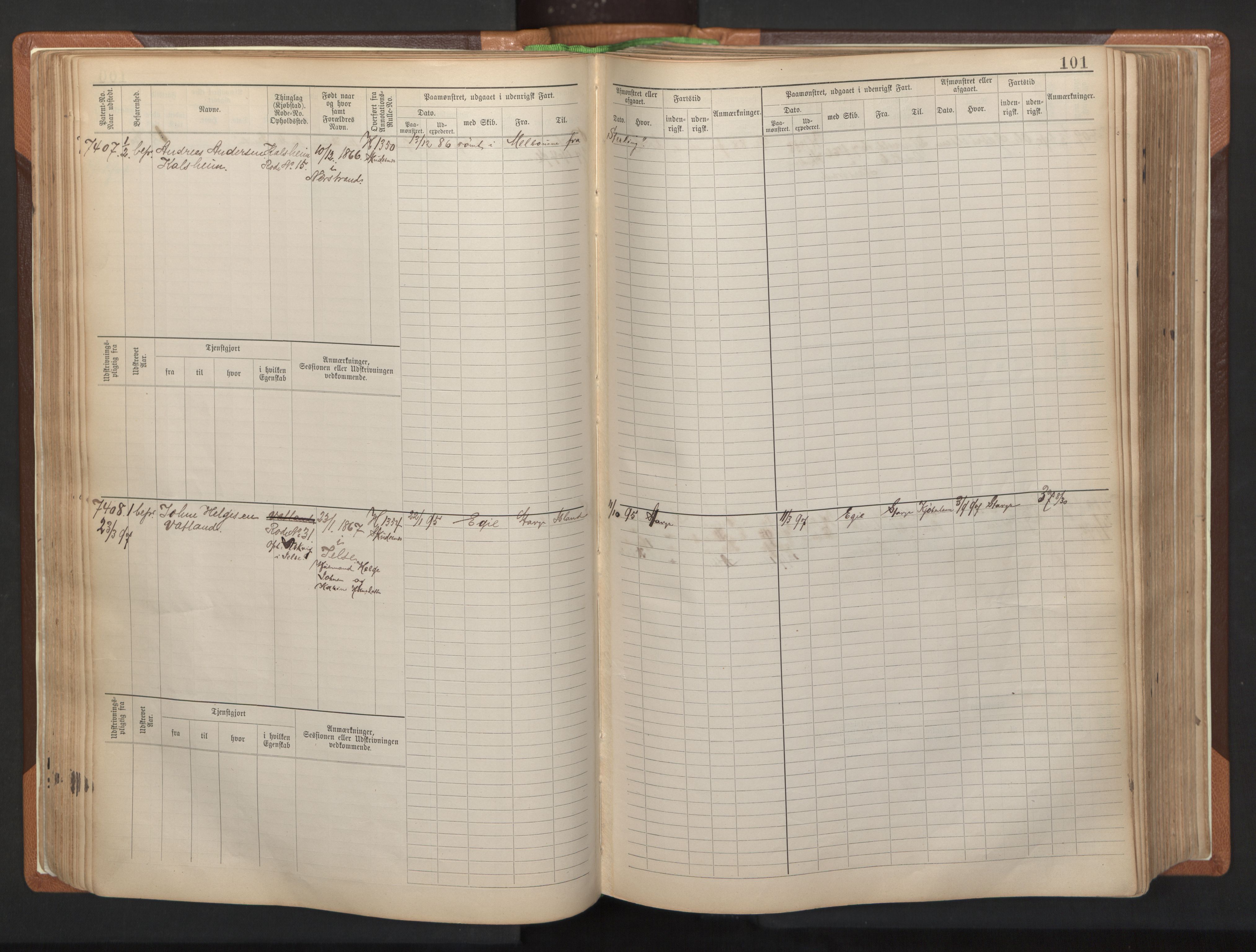 Stavanger sjømannskontor, AV/SAST-A-102006/F/Fb/Fbb/L0012: Sjøfartshovedrulle, patentnr. 7207-8158, 1894-1904, s. 104