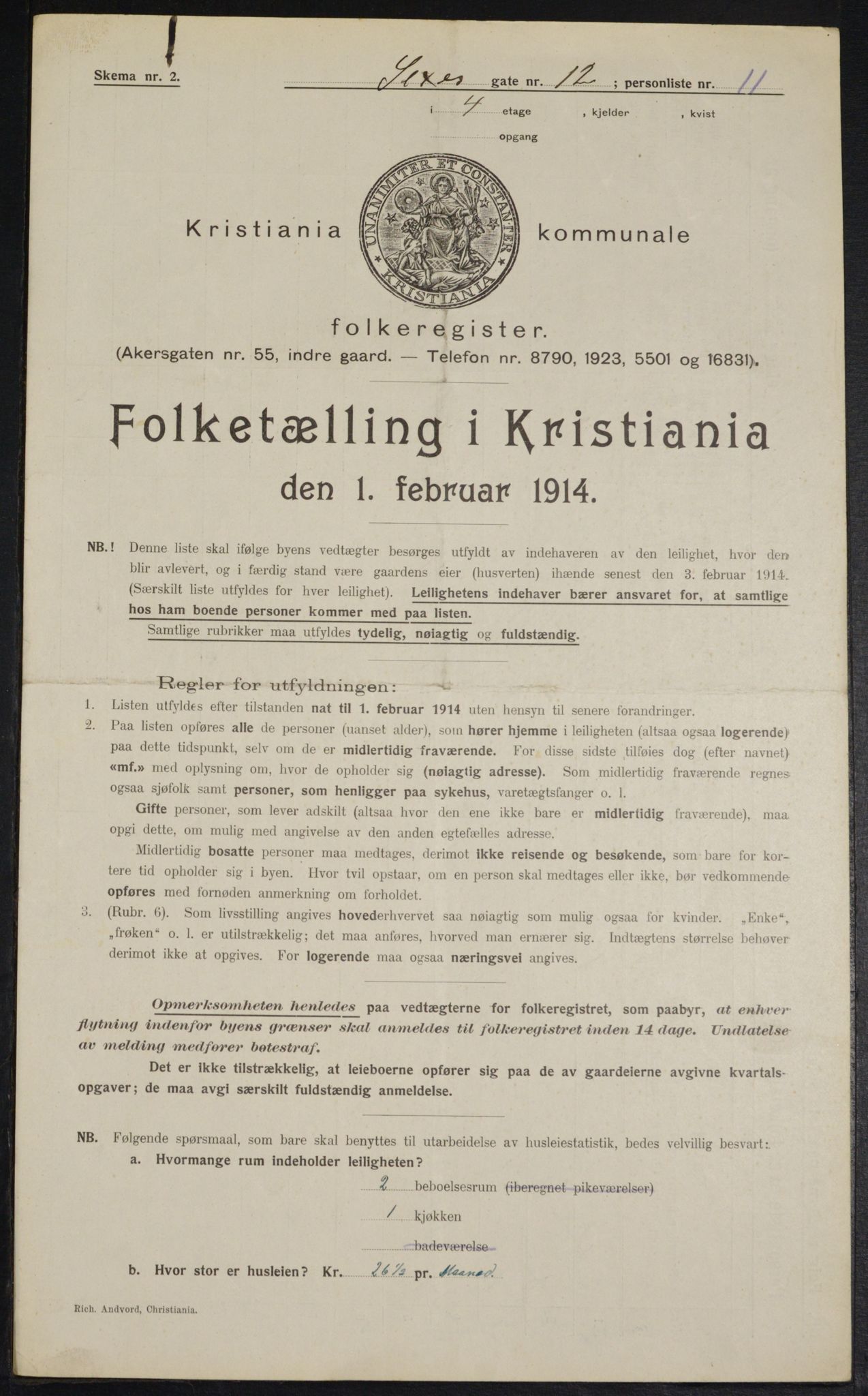 OBA, Kommunal folketelling 1.2.1914 for Kristiania, 1914, s. 94627