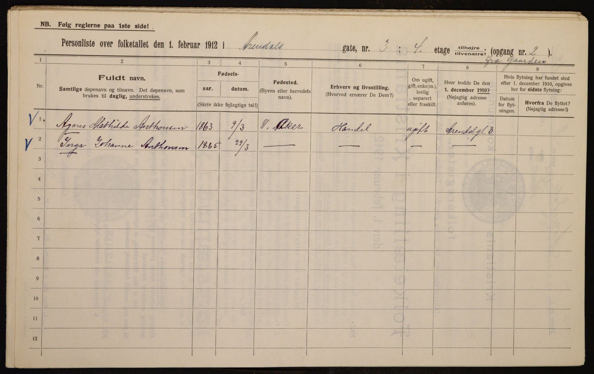 OBA, Kommunal folketelling 1.2.1912 for Kristiania, 1912, s. 1902