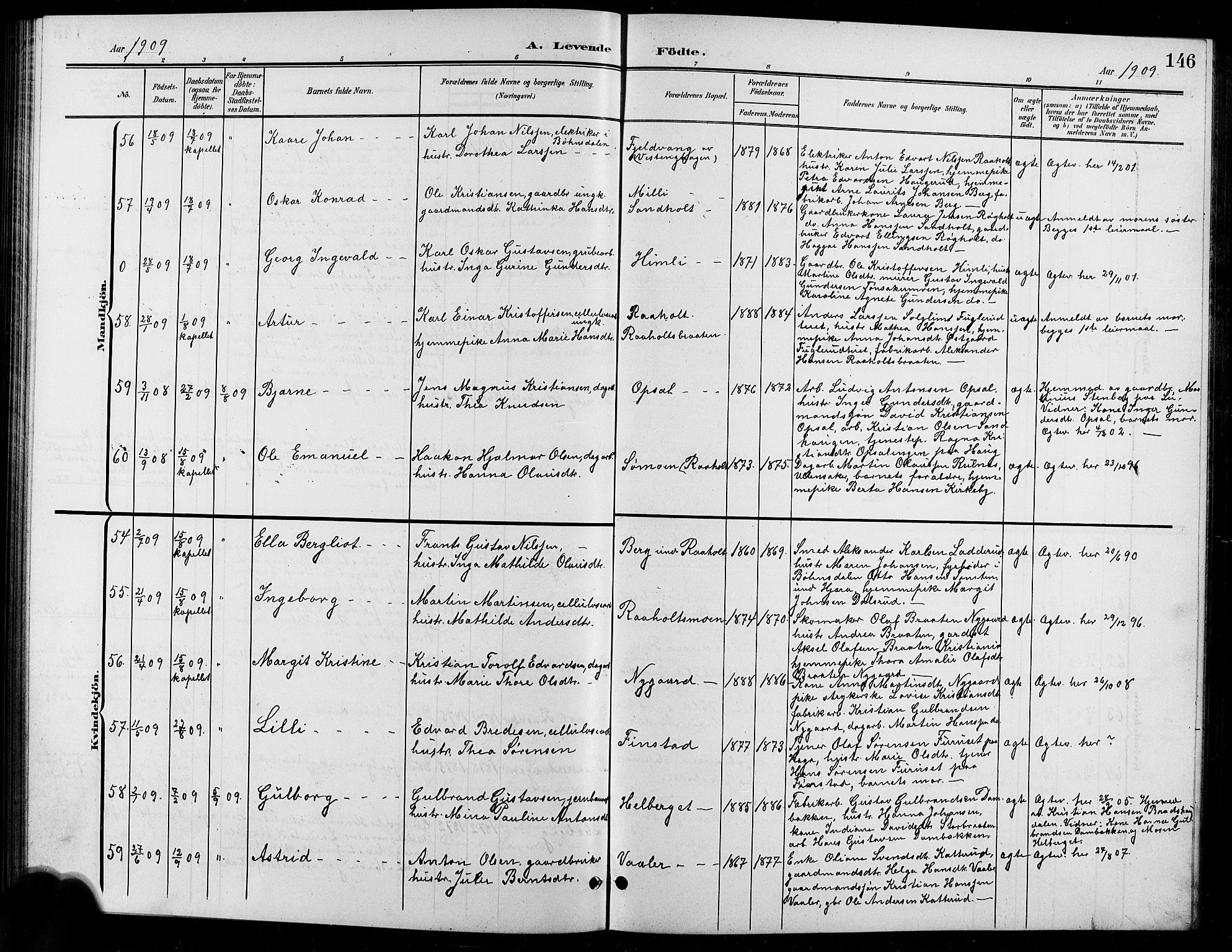 Eidsvoll prestekontor Kirkebøker, AV/SAO-A-10888/G/Ga/L0007: Klokkerbok nr. I 7, 1901-1909, s. 146