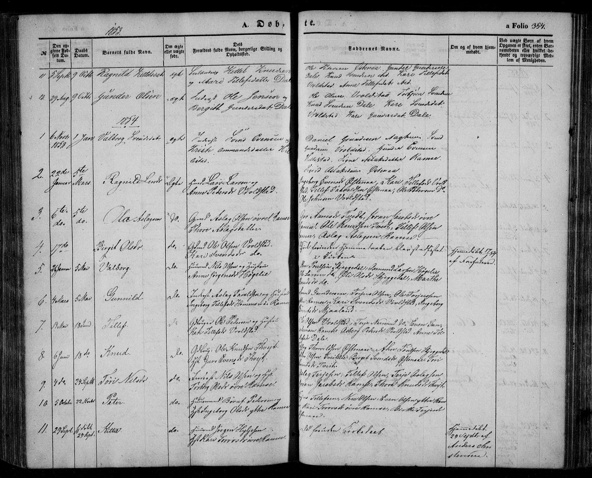 Åmli sokneprestkontor, AV/SAK-1111-0050/F/Fa/Fac/L0008: Ministerialbok nr. A 8, 1852-1869, s. 354