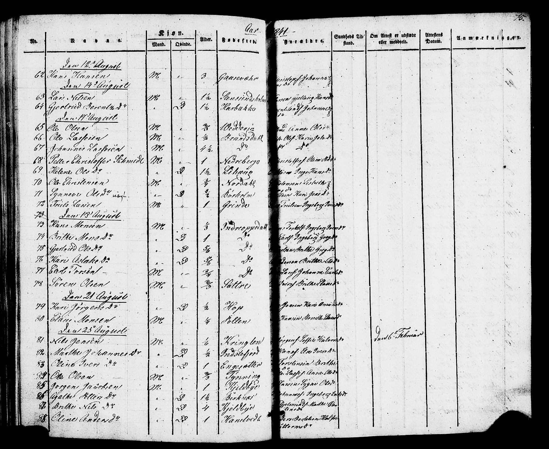 Gulen sokneprestembete, AV/SAB-A-80201/H/Haa/Haaa/L0026: Ministerialbok nr. A 26, 1826-1842, s. 75