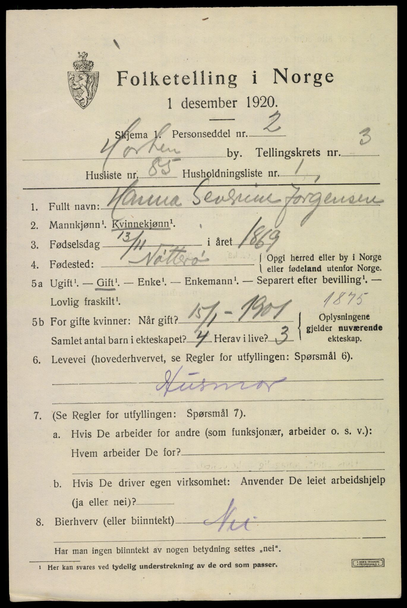 SAKO, Folketelling 1920 for 0703 Horten kjøpstad, 1920, s. 14639