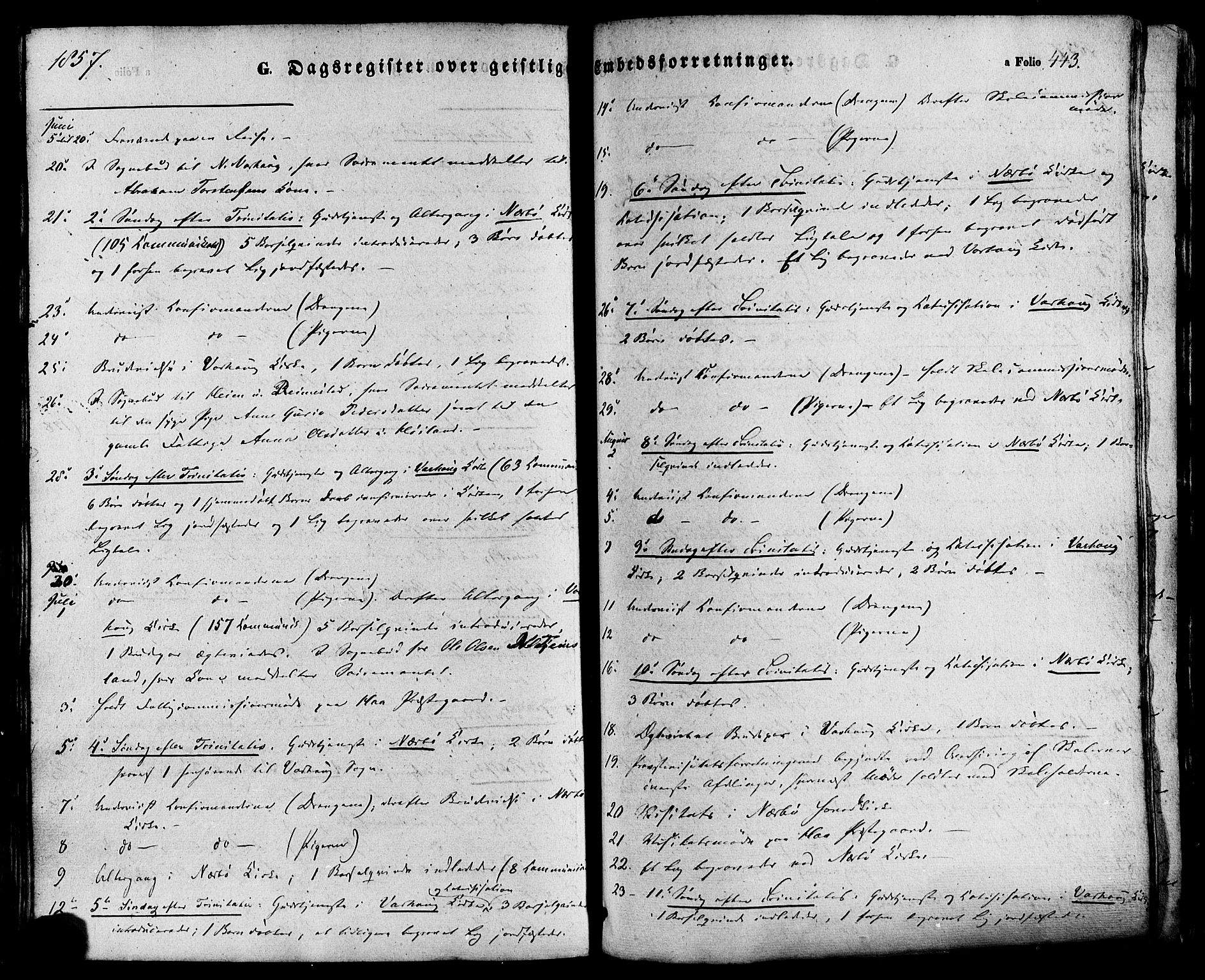 Hå sokneprestkontor, AV/SAST-A-101801/001/30BA/L0008: Ministerialbok nr. A 7, 1853-1878, s. 443