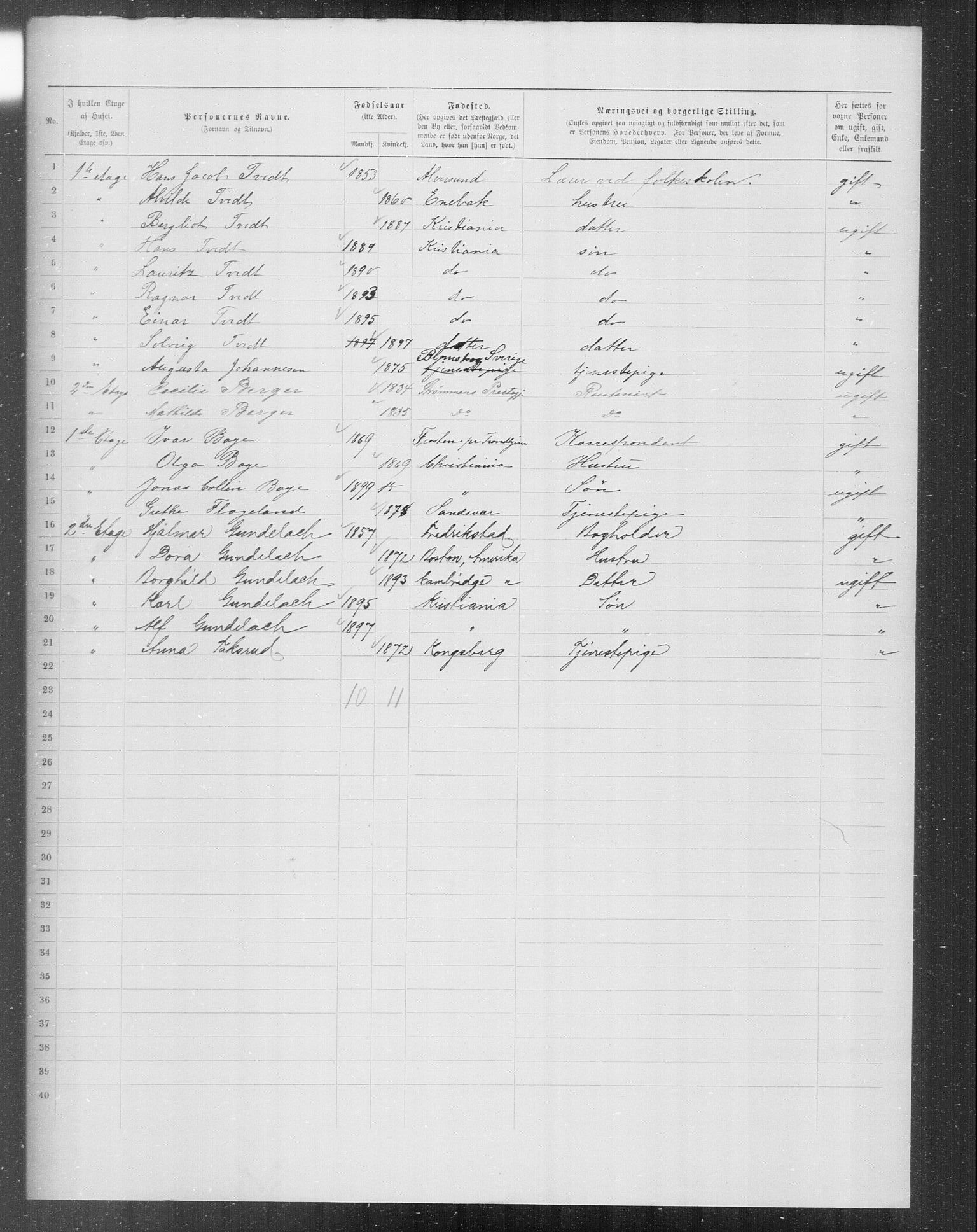 OBA, Kommunal folketelling 31.12.1899 for Kristiania kjøpstad, 1899, s. 7677