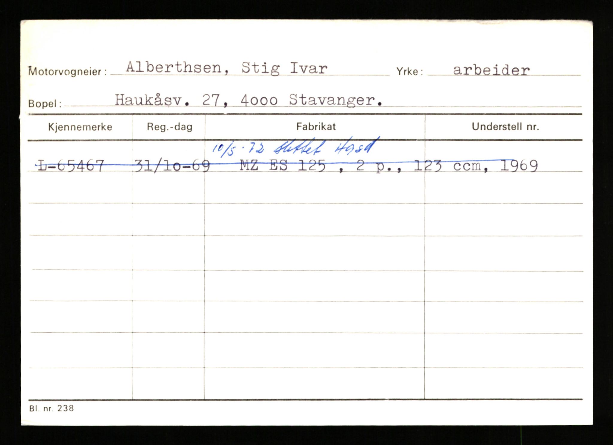 Stavanger trafikkstasjon, SAST/A-101942/0/H/L0001: Abarbanell - Askerud, 1930-1971, s. 337