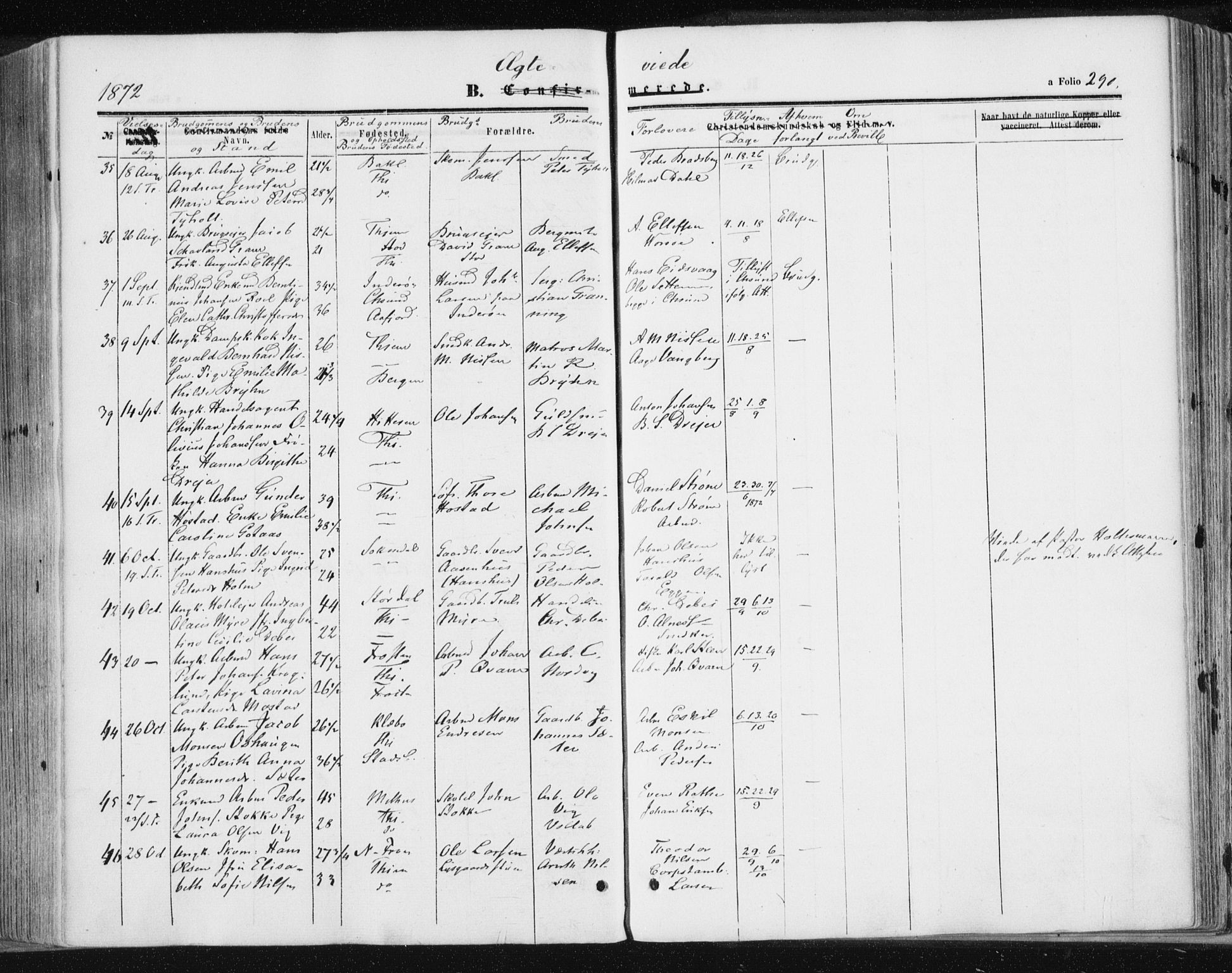Ministerialprotokoller, klokkerbøker og fødselsregistre - Sør-Trøndelag, SAT/A-1456/602/L0115: Ministerialbok nr. 602A13, 1860-1872, s. 290