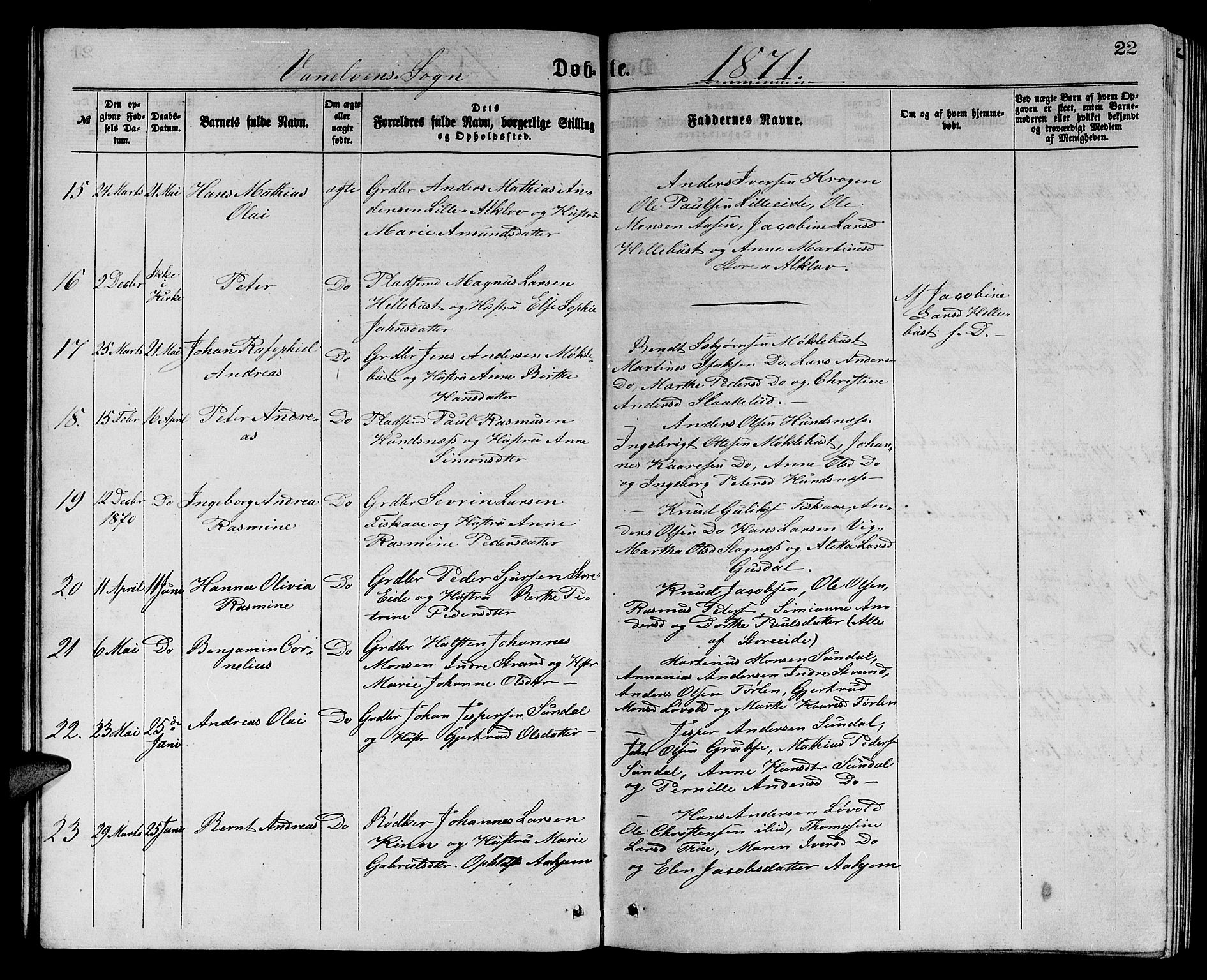 Ministerialprotokoller, klokkerbøker og fødselsregistre - Møre og Romsdal, SAT/A-1454/501/L0016: Klokkerbok nr. 501C02, 1868-1884, s. 22