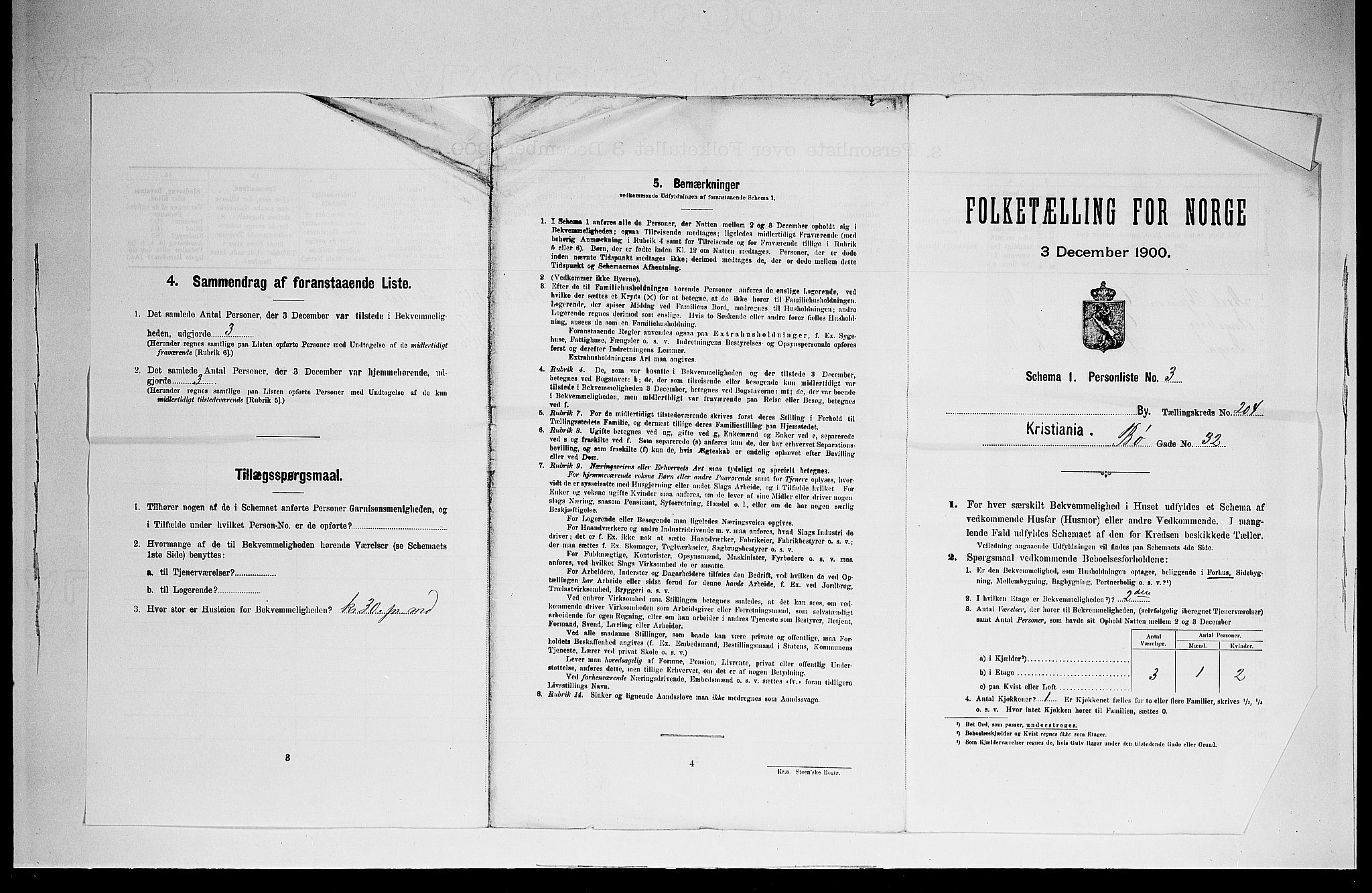 SAO, Folketelling 1900 for 0301 Kristiania kjøpstad, 1900, s. 10551