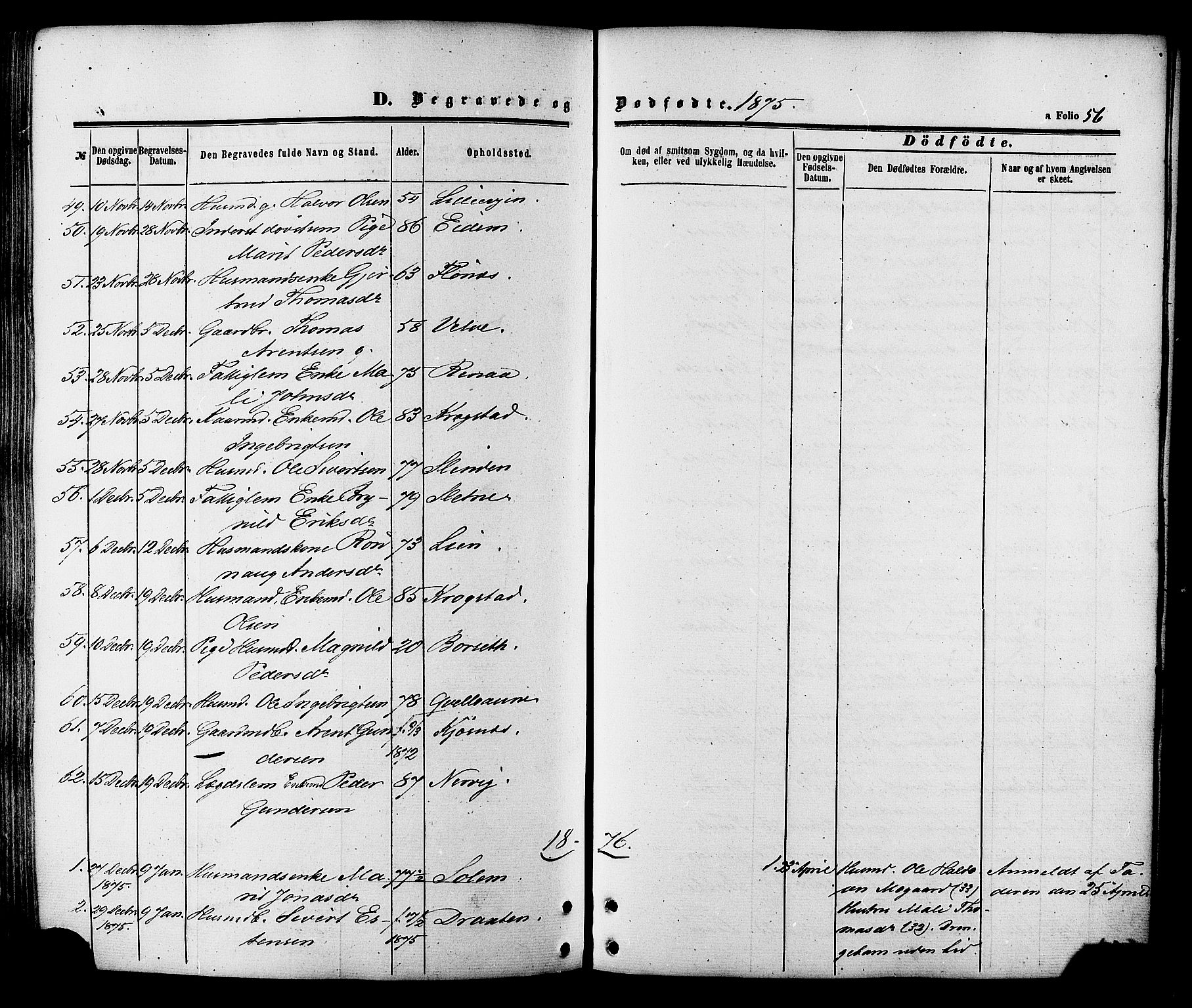 Ministerialprotokoller, klokkerbøker og fødselsregistre - Sør-Trøndelag, SAT/A-1456/695/L1147: Ministerialbok nr. 695A07, 1860-1877, s. 56