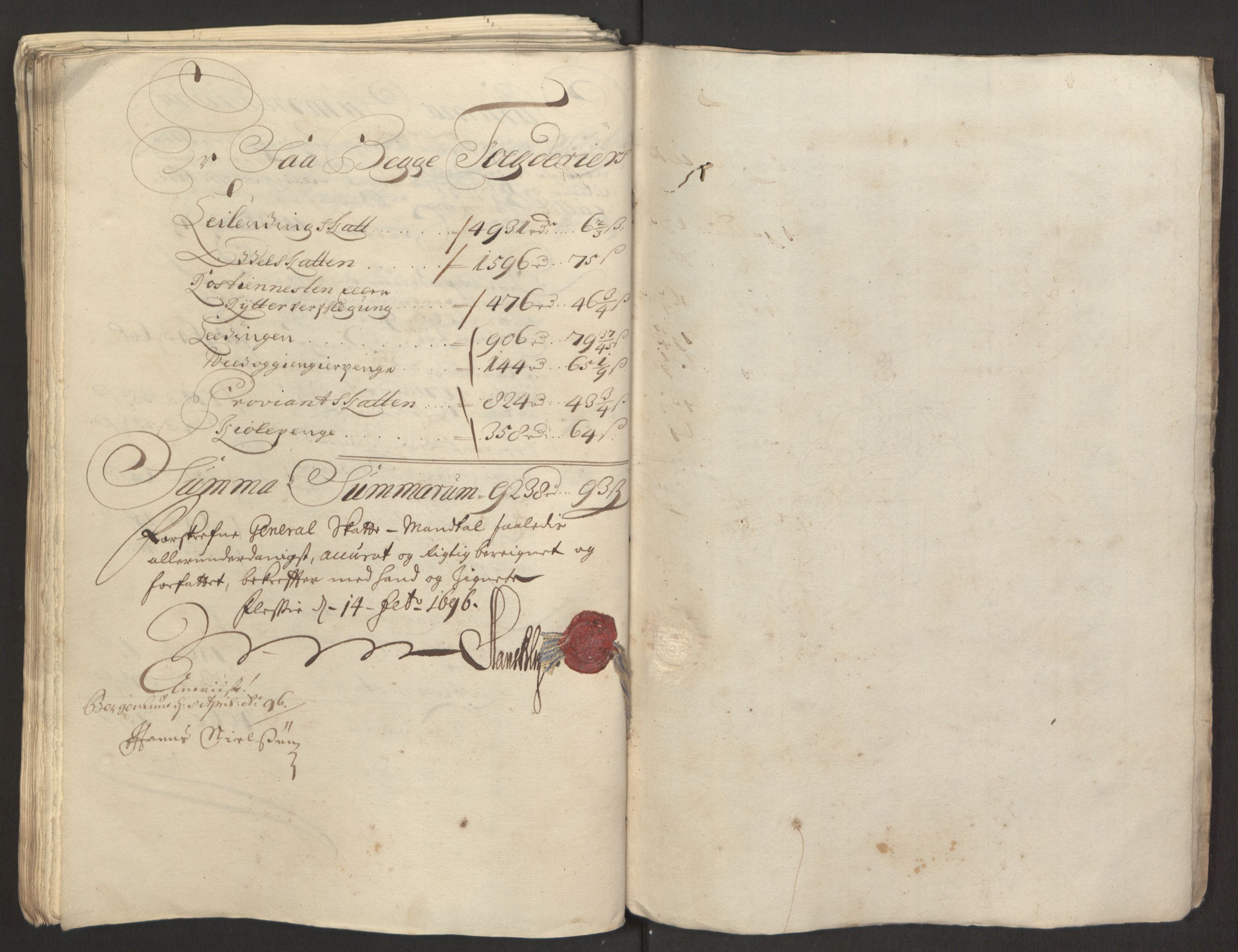 Rentekammeret inntil 1814, Reviderte regnskaper, Fogderegnskap, RA/EA-4092/R52/L3308: Fogderegnskap Sogn, 1695, s. 152