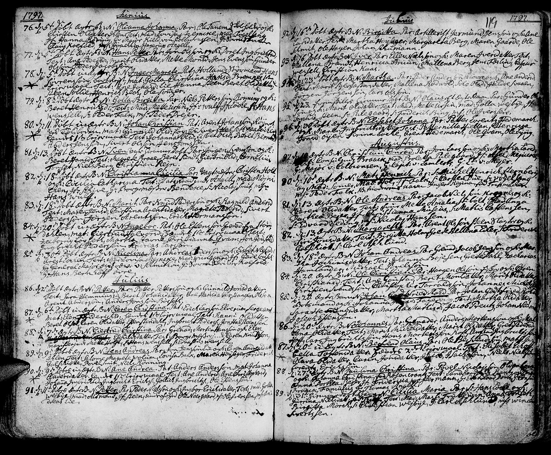 Ministerialprotokoller, klokkerbøker og fødselsregistre - Sør-Trøndelag, SAT/A-1456/601/L0039: Ministerialbok nr. 601A07, 1770-1819, s. 119