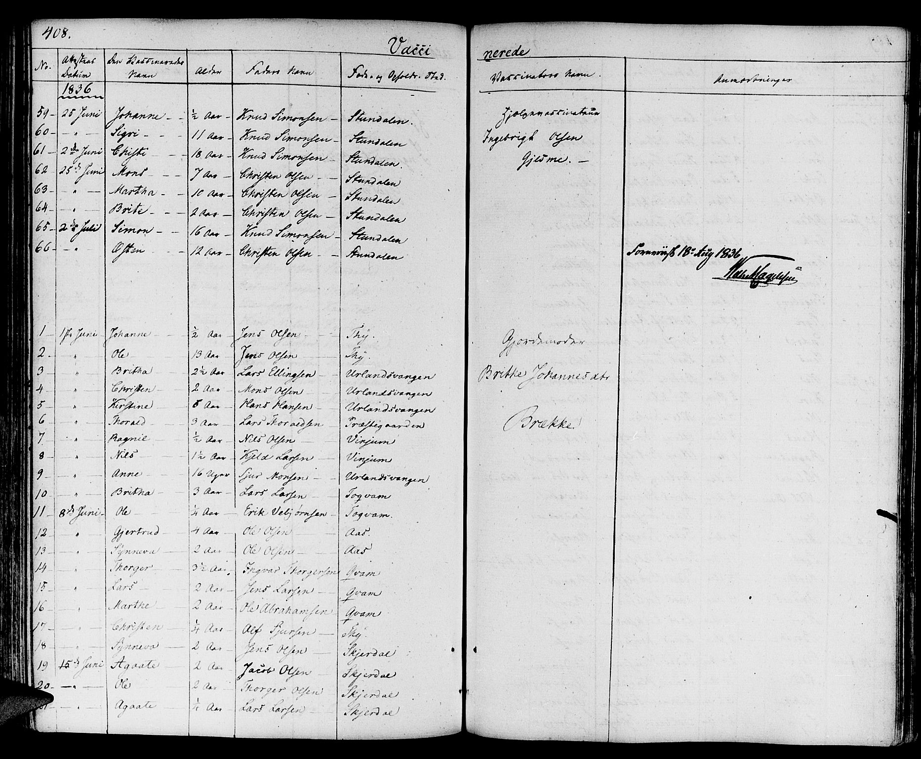 Aurland sokneprestembete, AV/SAB-A-99937/H/Ha/Haa/L0006: Ministerialbok nr. A 6, 1821-1859, s. 408