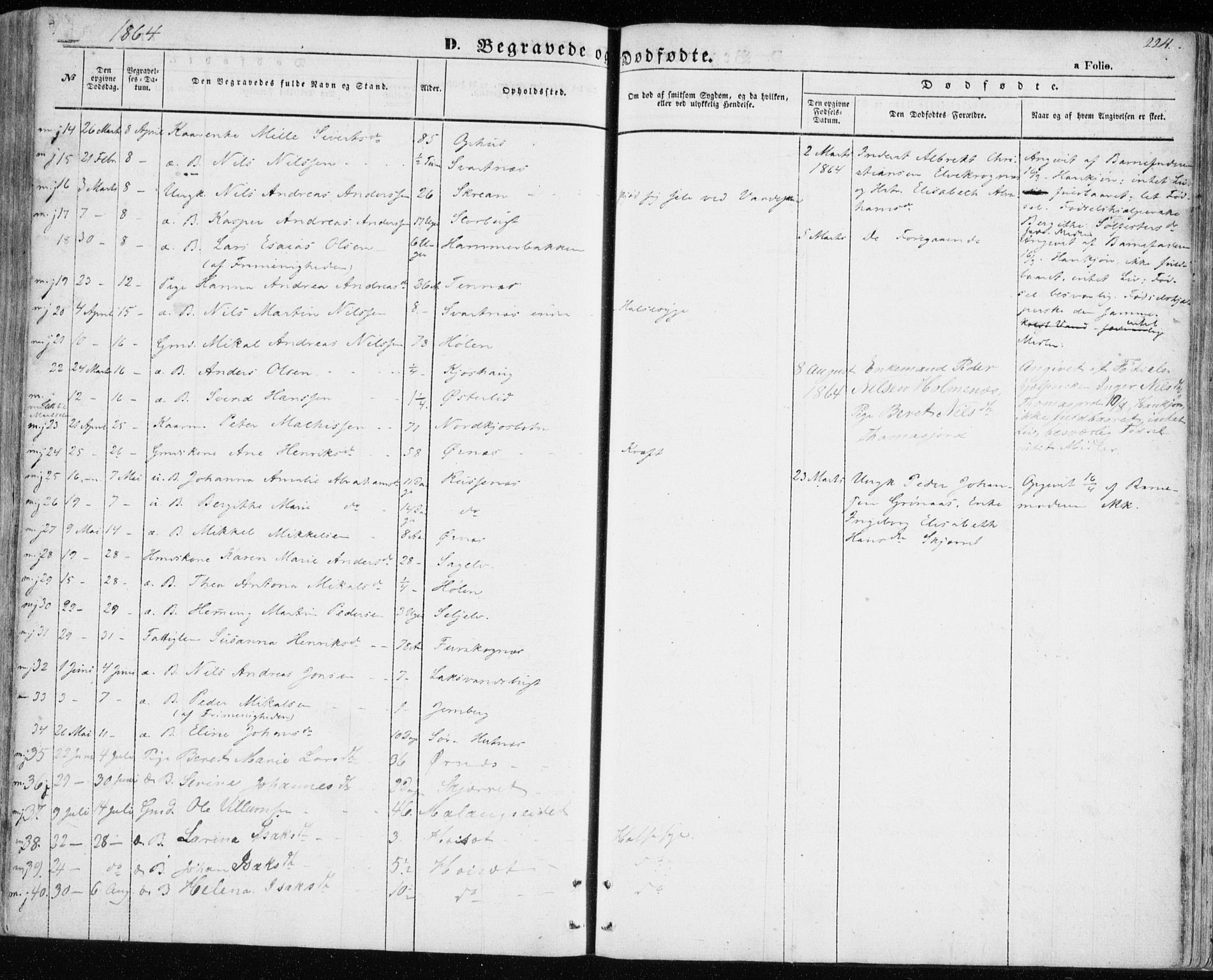 Balsfjord sokneprestembete, AV/SATØ-S-1303/G/Gaa/L0003kirke: Ministerialbok nr. 3, 1856-1870, s. 224