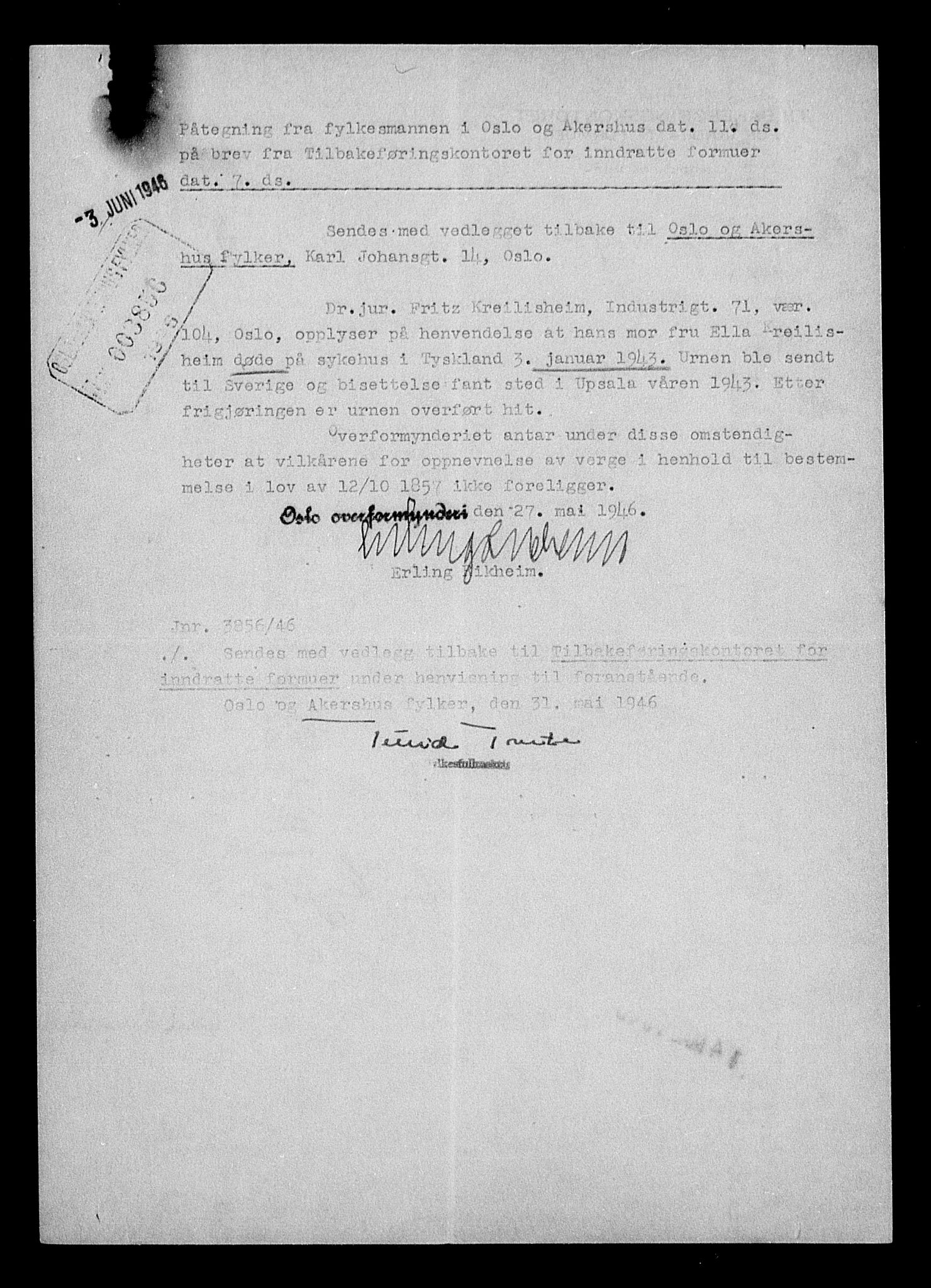 Justisdepartementet, Tilbakeføringskontoret for inndratte formuer, AV/RA-S-1564/H/Hc/Hcc/L0953: --, 1945-1947, s. 92