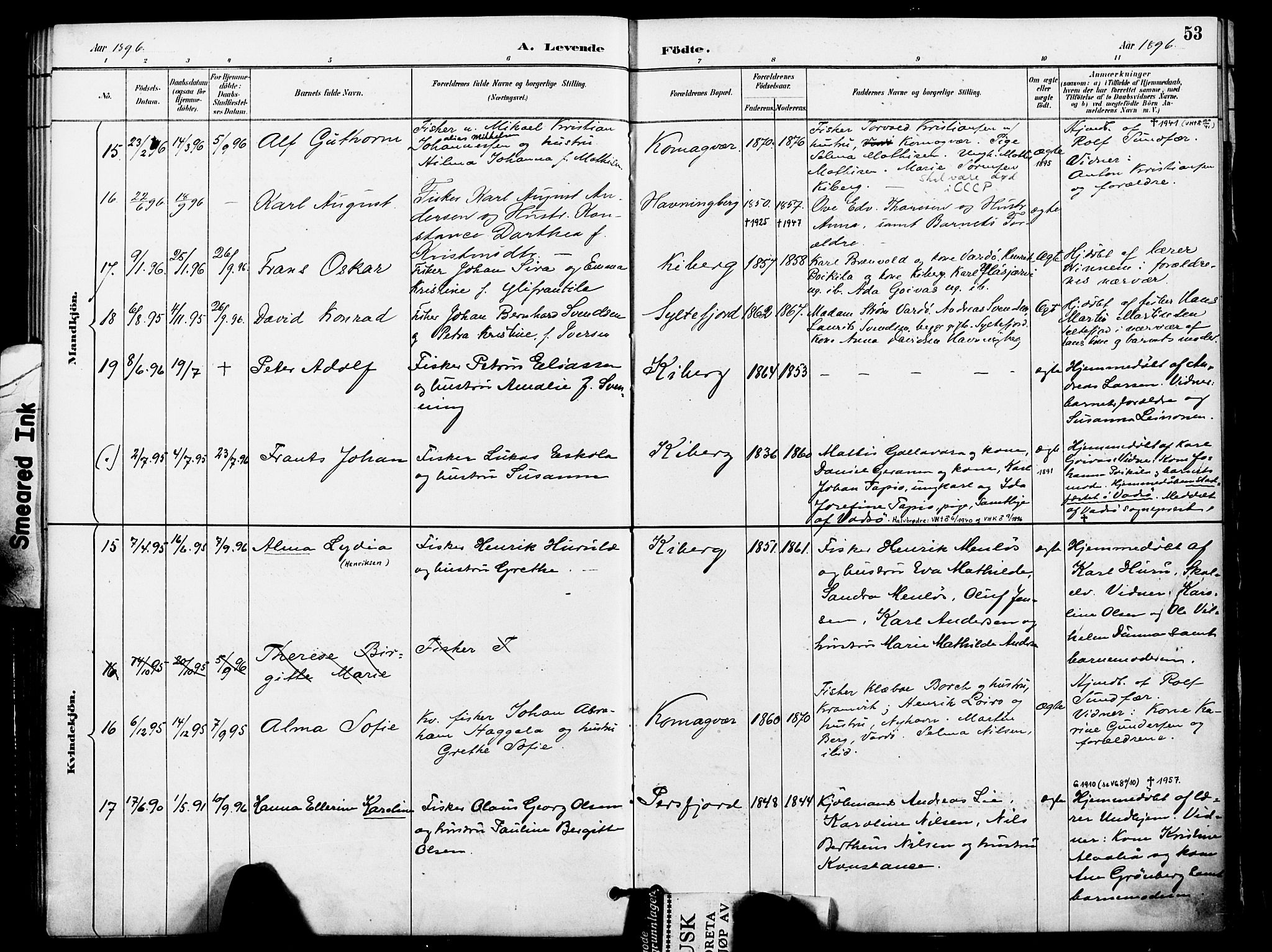 Vardø sokneprestkontor, AV/SATØ-S-1332/H/Ha/L0009kirke: Ministerialbok nr. 9, 1887-1898, s. 53