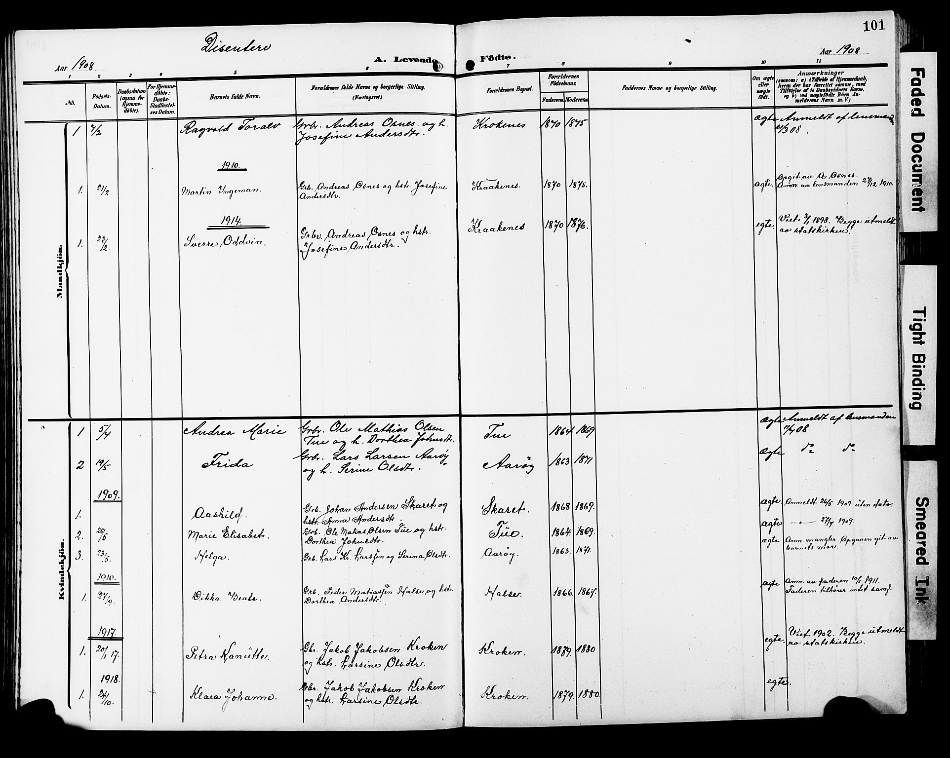 Ministerialprotokoller, klokkerbøker og fødselsregistre - Møre og Romsdal, SAT/A-1454/501/L0018: Klokkerbok nr. 501C04, 1902-1930, s. 101