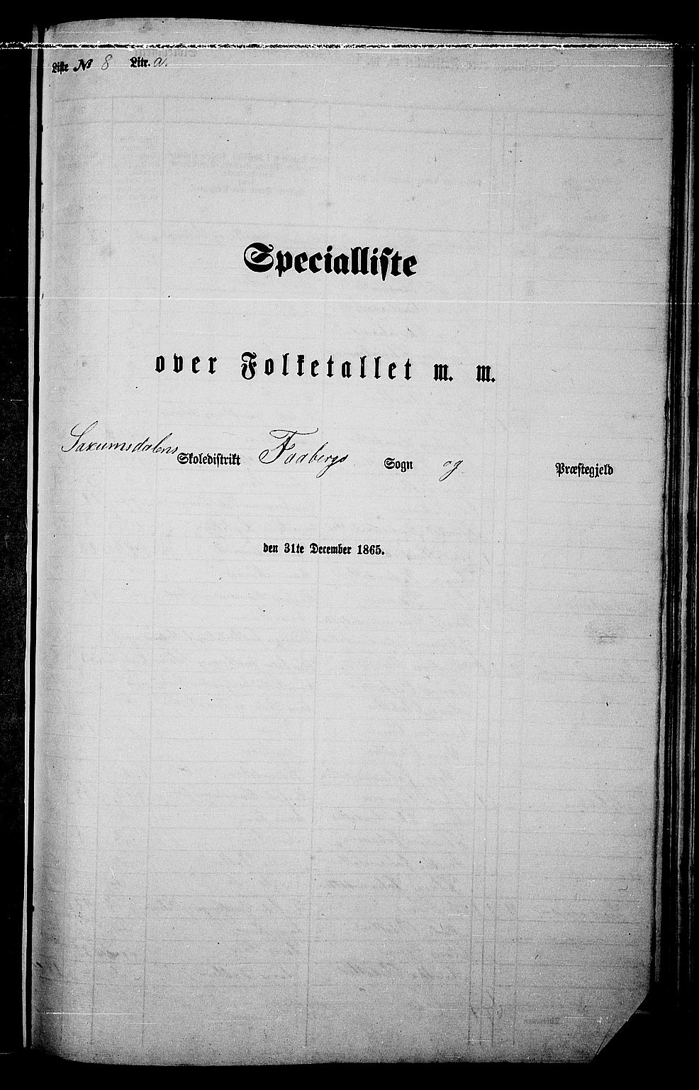 RA, Folketelling 1865 for 0524L Fåberg prestegjeld, Fåberg sokn og Lillehammer landsokn, 1865, s. 210