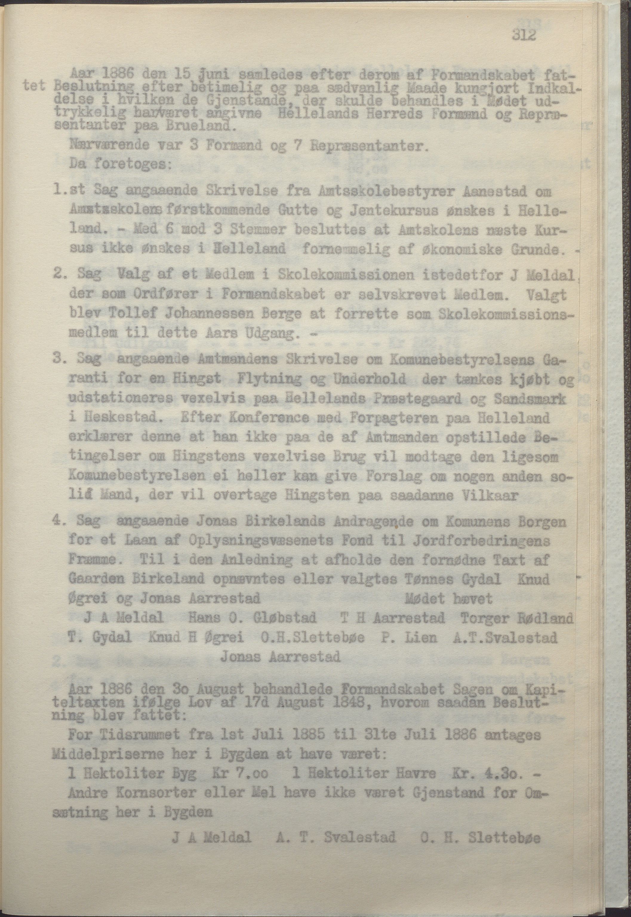 Helleland kommune - Formannskapet, IKAR/K-100479/A/Ab/L0002: Avskrift av møtebok, 1866-1887, s. 312