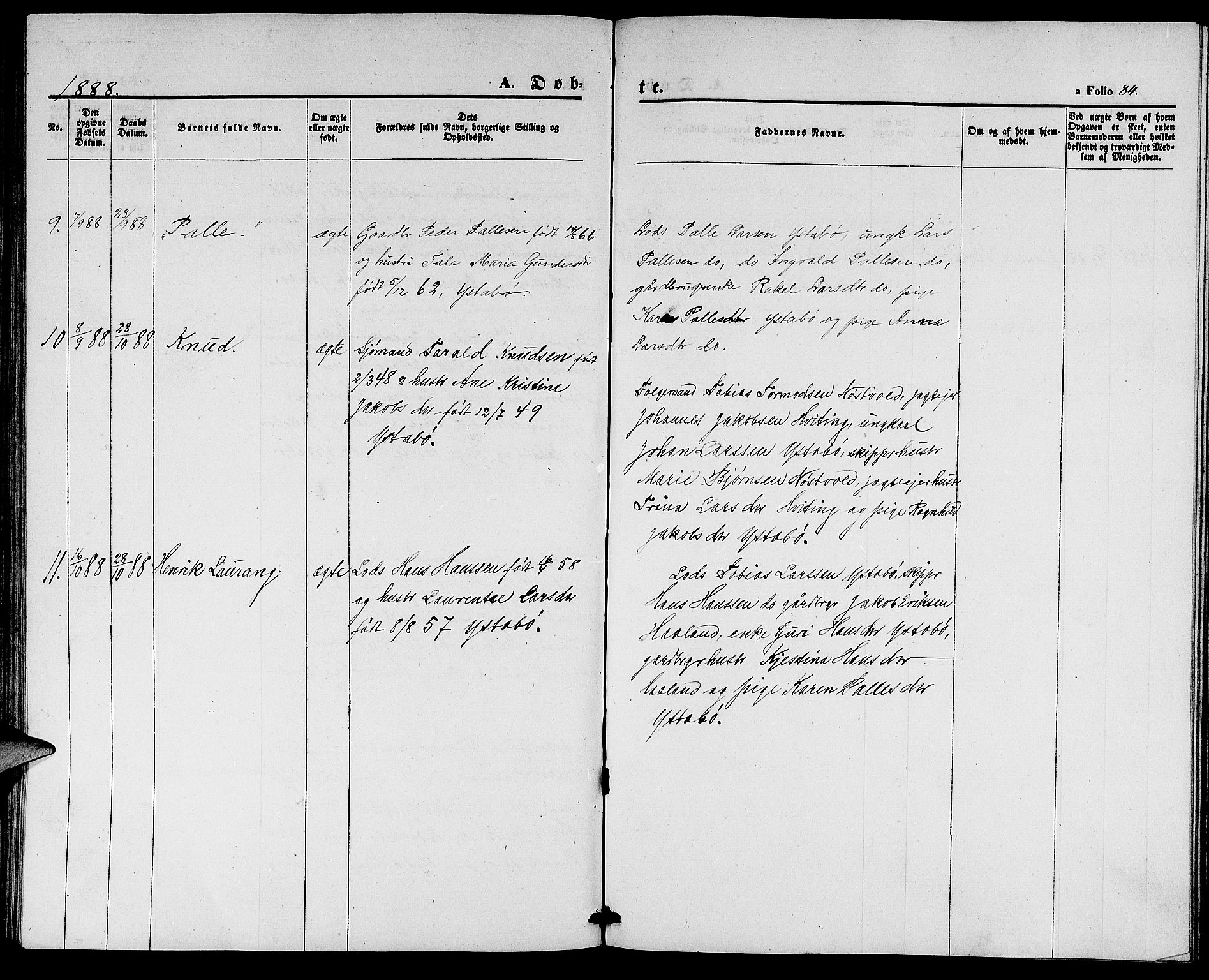 Rennesøy sokneprestkontor, SAST/A -101827/H/Ha/Hab/L0003: Klokkerbok nr. B 3, 1855-1888, s. 84