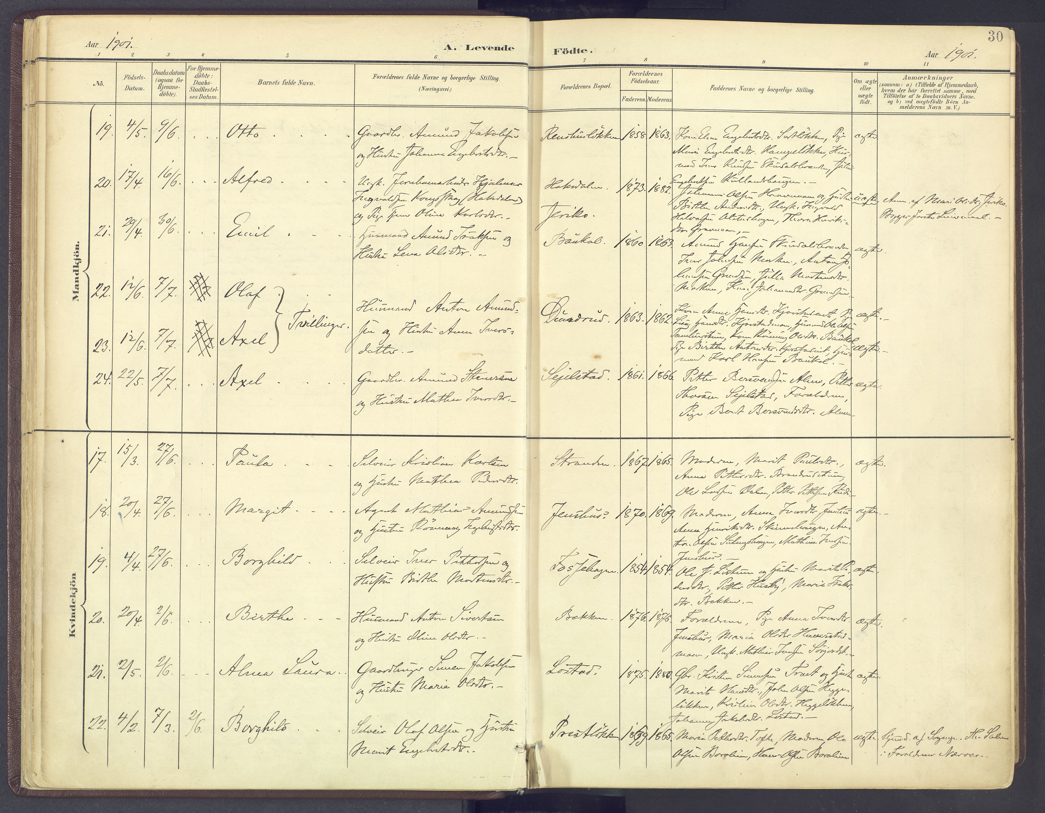 Sør-Fron prestekontor, AV/SAH-PREST-010/H/Ha/Haa/L0004: Ministerialbok nr. 4, 1898-1919, s. 30