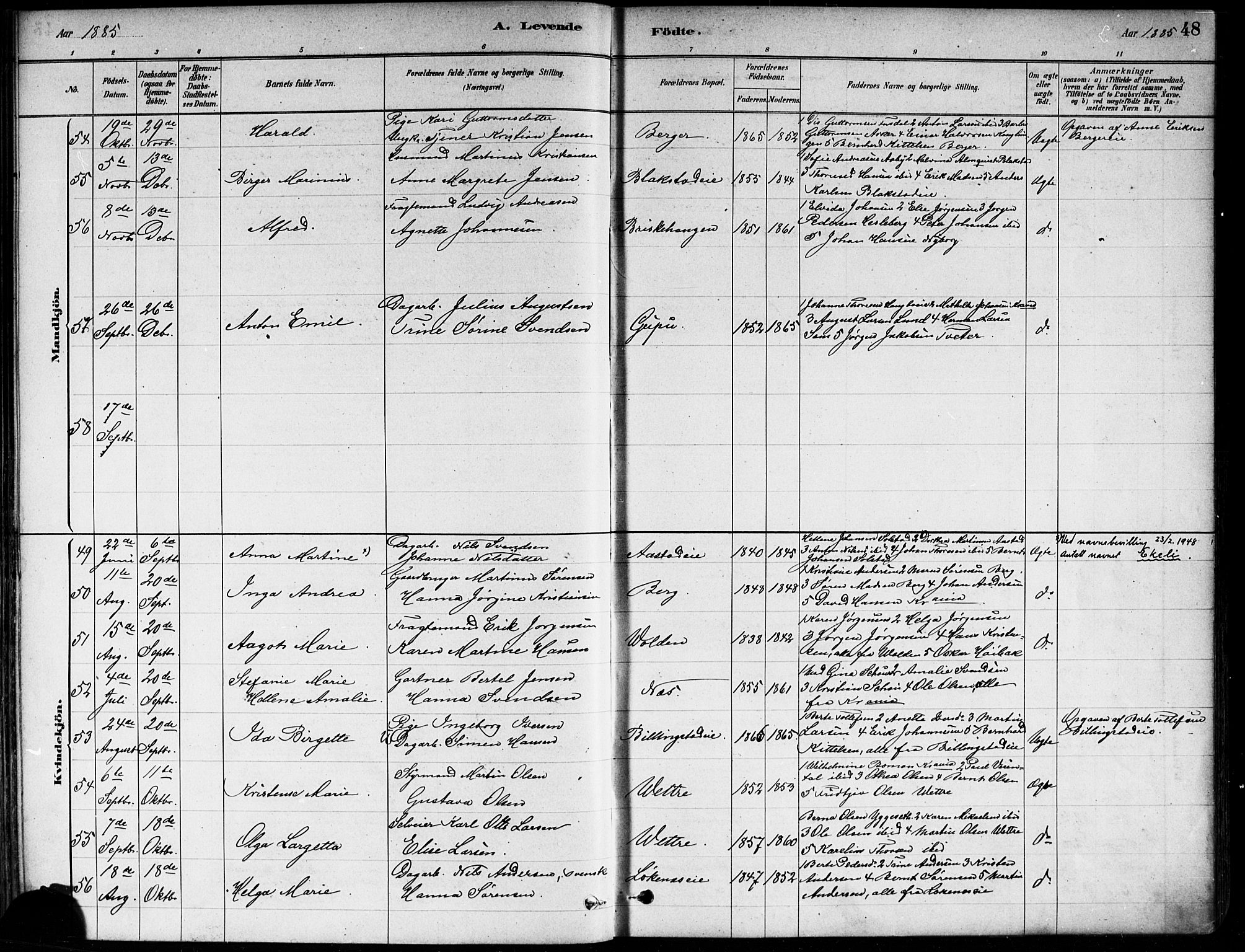 Asker prestekontor Kirkebøker, AV/SAO-A-10256a/F/Fa/L0013: Ministerialbok nr. I 13, 1879-1896, s. 48