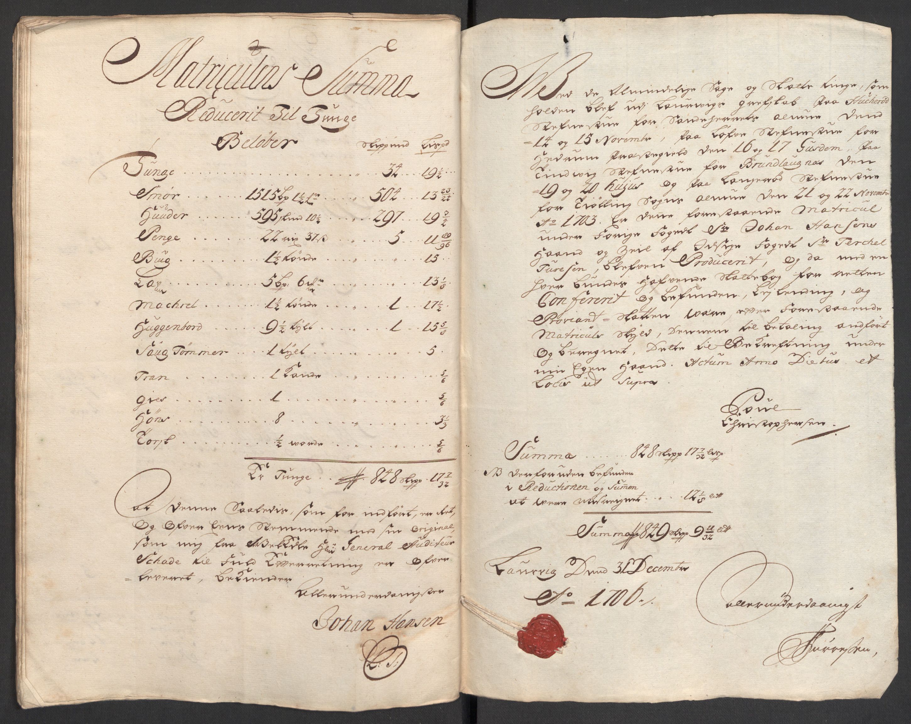 Rentekammeret inntil 1814, Reviderte regnskaper, Fogderegnskap, AV/RA-EA-4092/R33/L1979: Fogderegnskap Larvik grevskap, 1706, s. 39