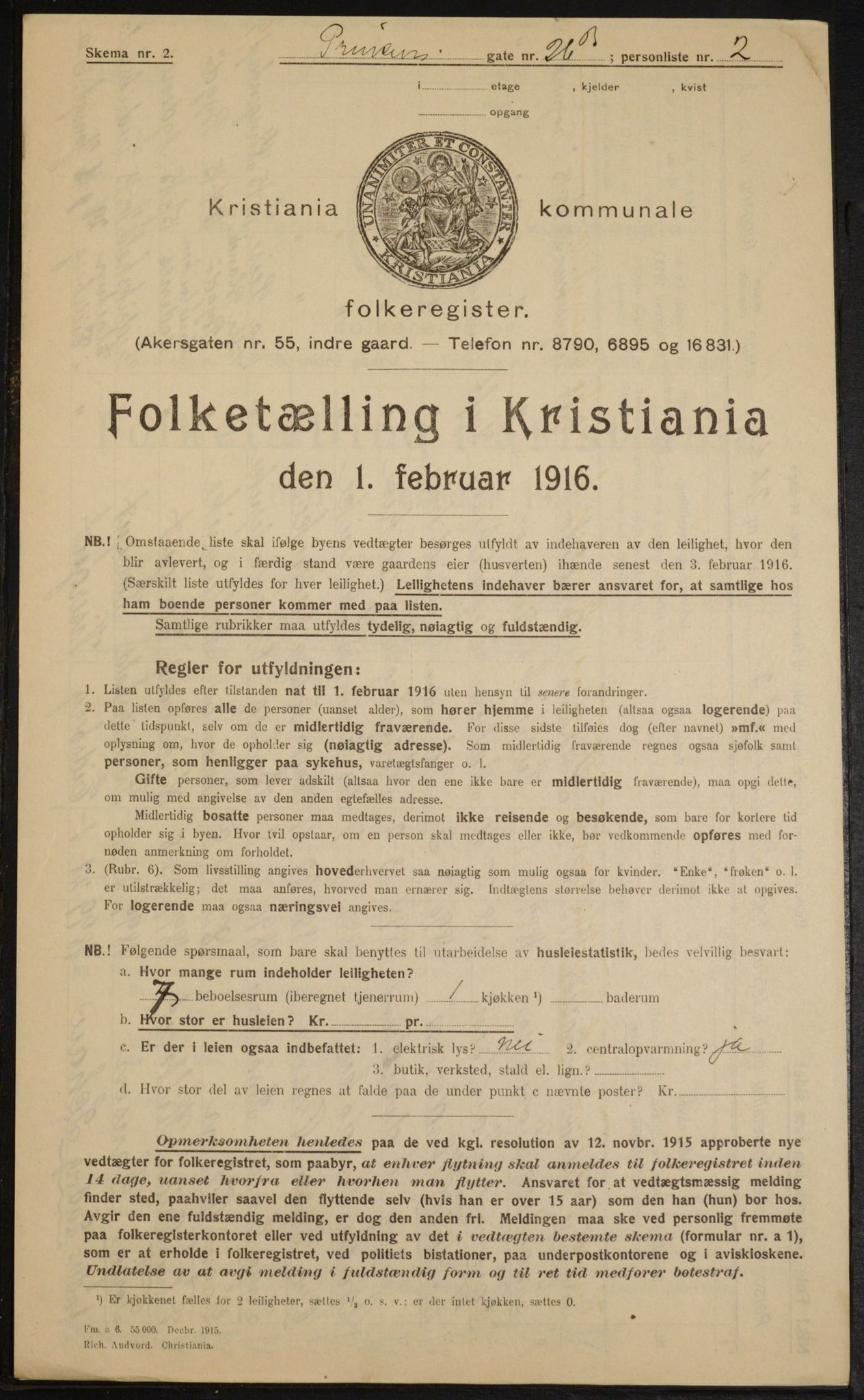 OBA, Kommunal folketelling 1.2.1916 for Kristiania, 1916, s. 83603