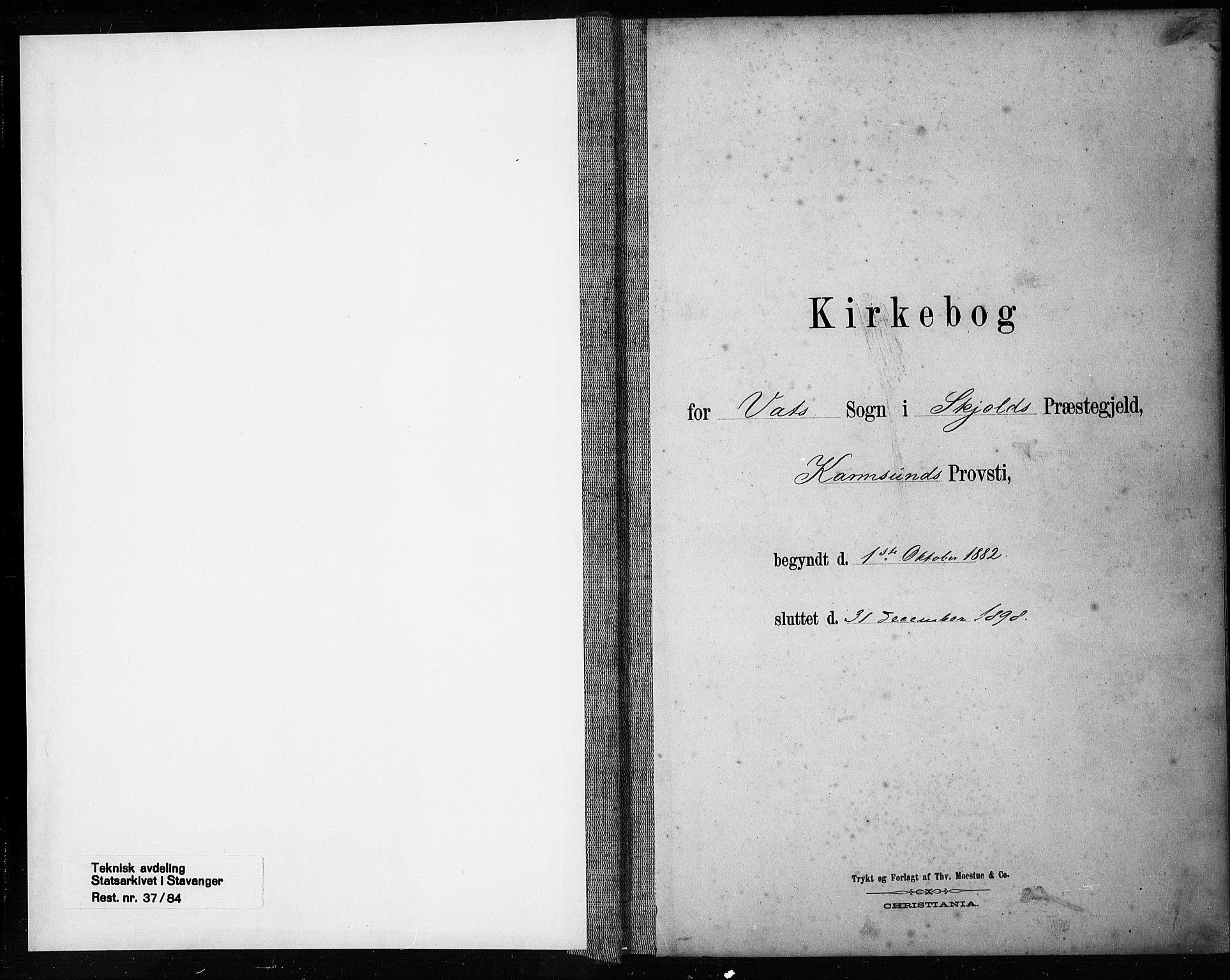 Skjold sokneprestkontor, SAST/A-101847/H/Ha/Haa/L0009: Ministerialbok nr. A 9, 1882-1898