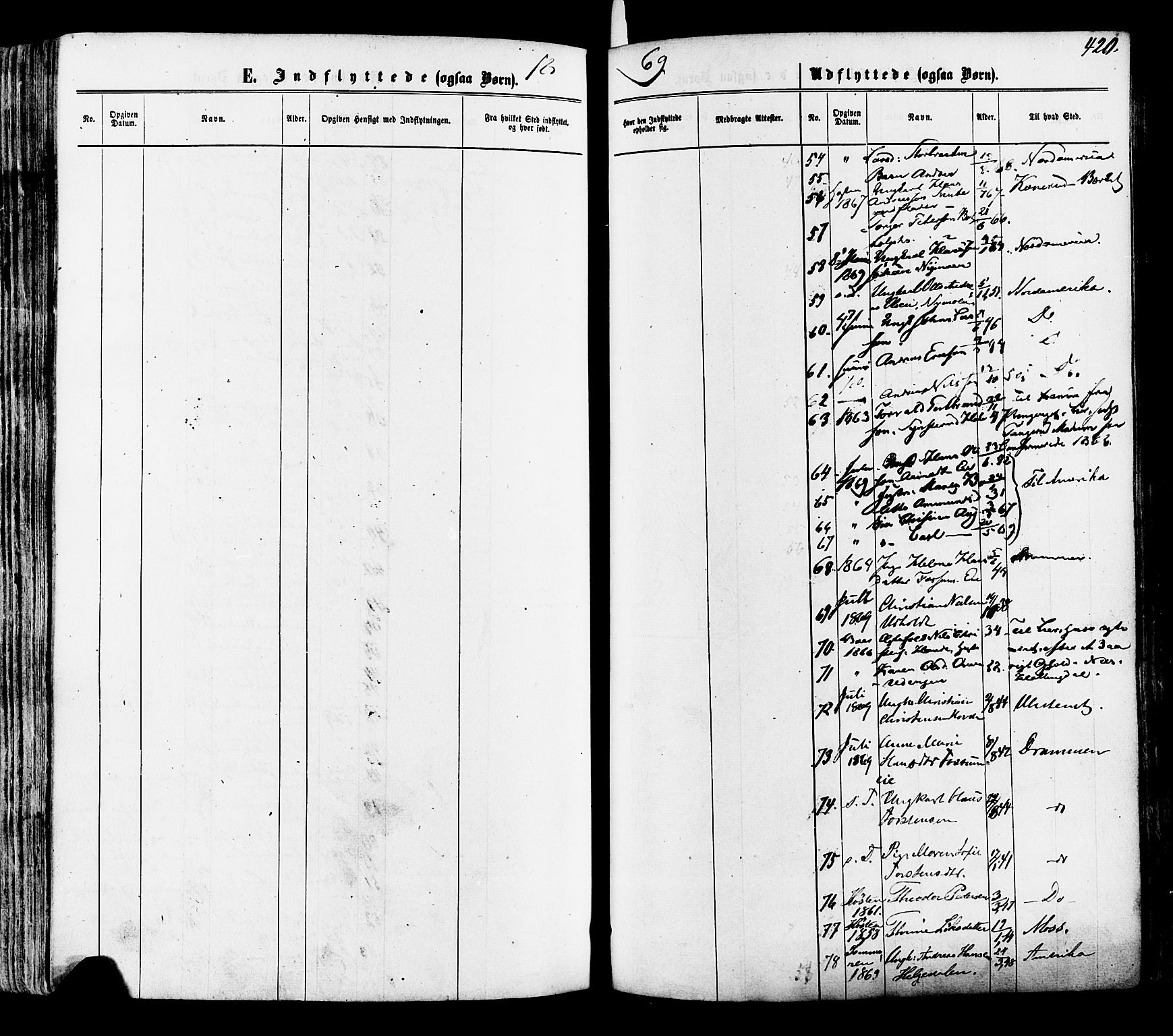 Modum kirkebøker, AV/SAKO-A-234/F/Fa/L0010: Ministerialbok nr. 10, 1865-1876, s. 420