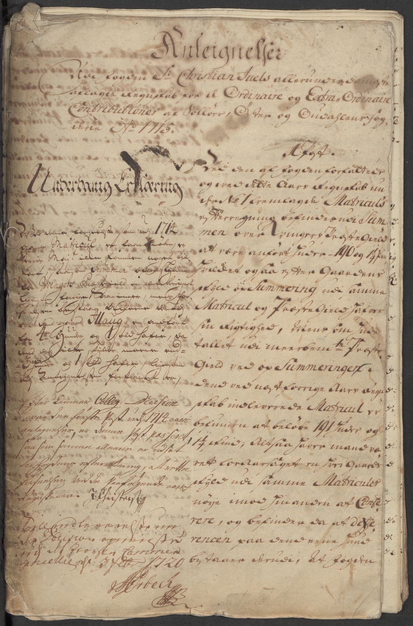 Rentekammeret inntil 1814, Reviderte regnskaper, Fogderegnskap, RA/EA-4092/R13/L0854: Fogderegnskap Solør, Odal og Østerdal, 1715, s. 3